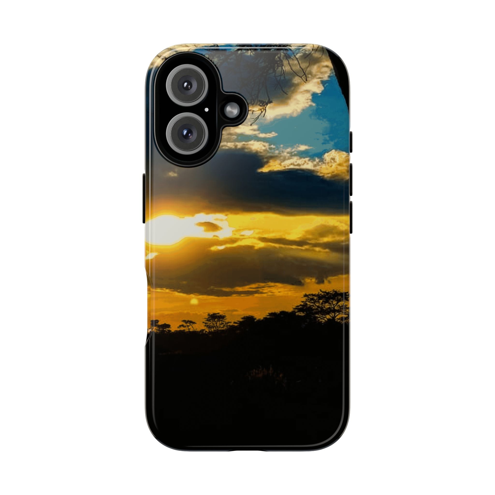 Sunset Sky Tough Phone Case – Durable Protective Phone Cover with Golden Clouds Design