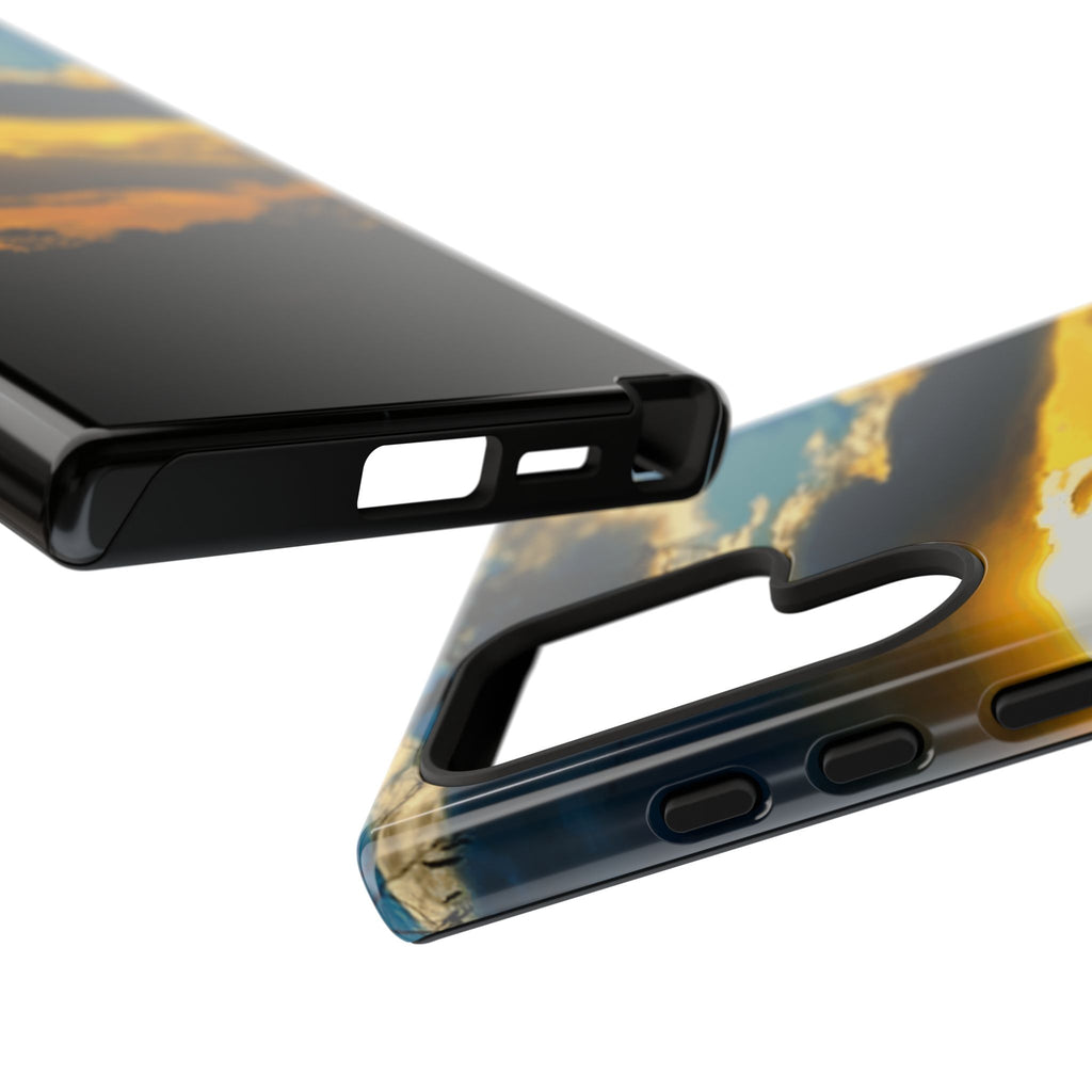 Sunset Sky Tough Phone Case – Durable Protective Phone Cover with Golden Clouds Design