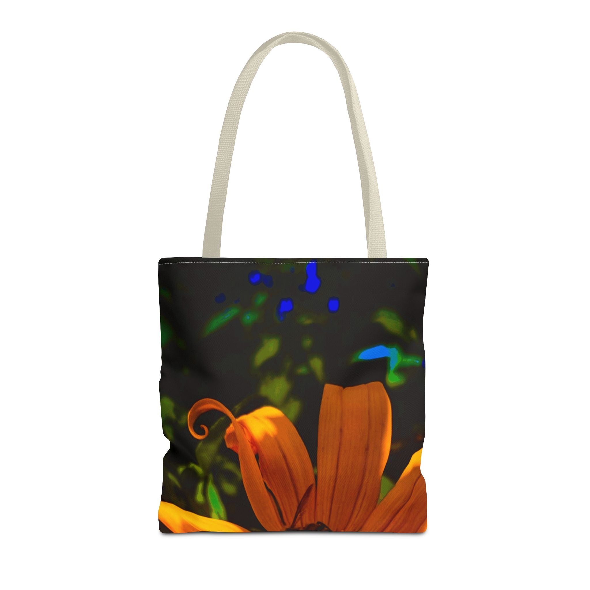 Floral Sunset Tote Bag — Vibrant Orange Daisy All-Over Print