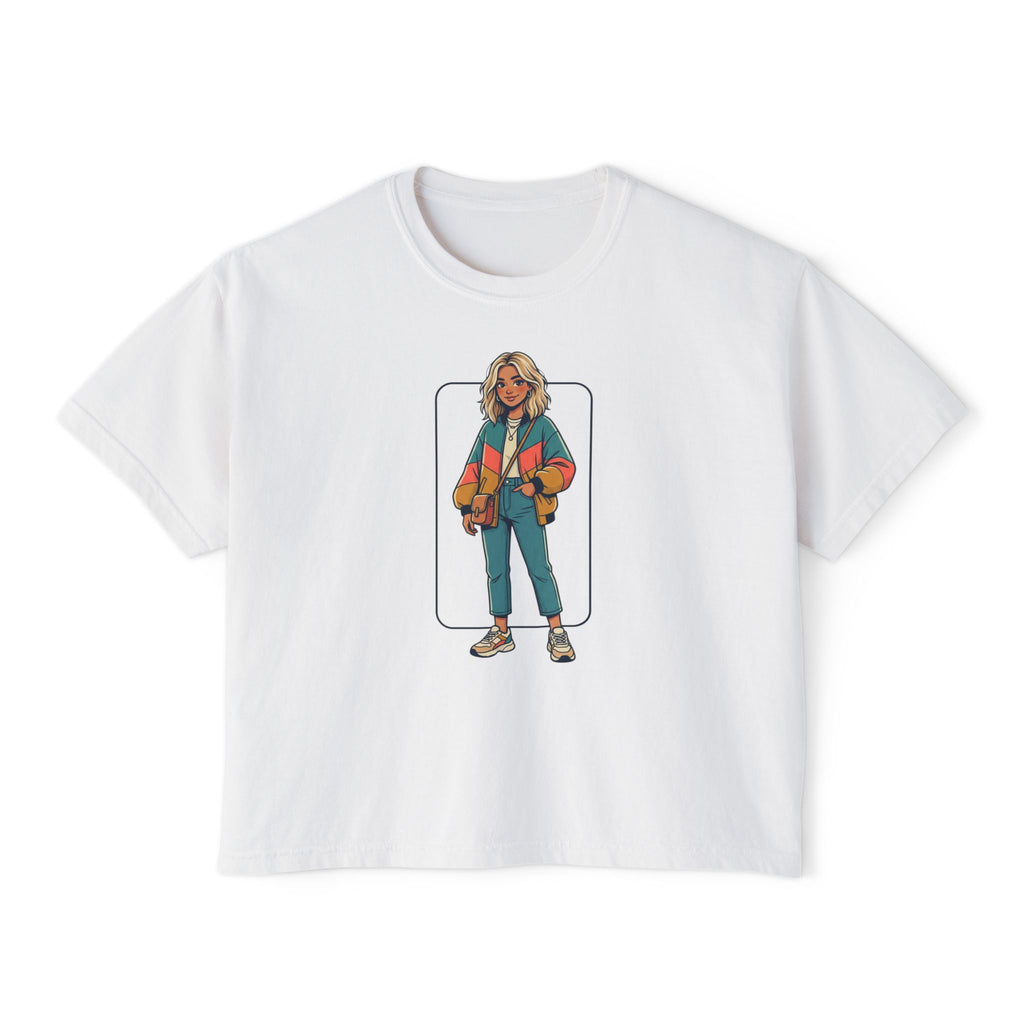 Boxy Tee — Retro Street Style Girl Graphic Shirt