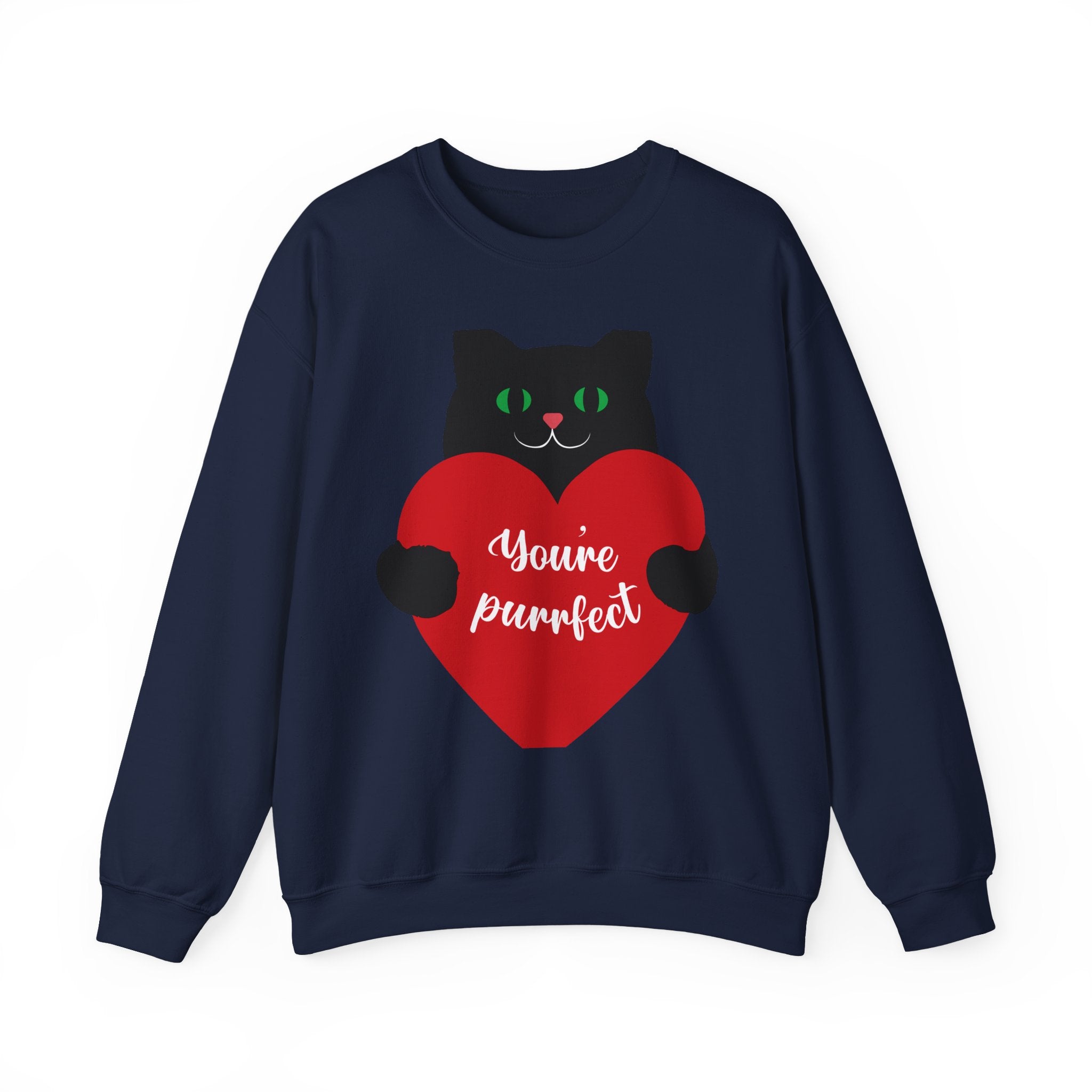 Cat Valentine Sweatshirt - "You're Purrfect" Heart Graphic