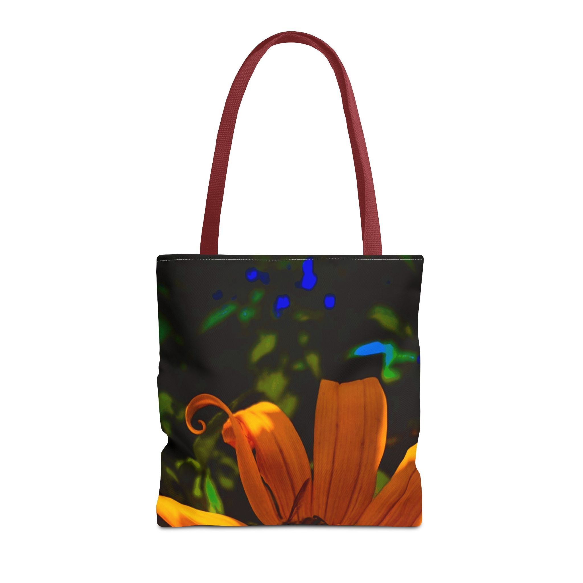 Floral Sunset Tote Bag — Vibrant Orange Daisy All-Over Print