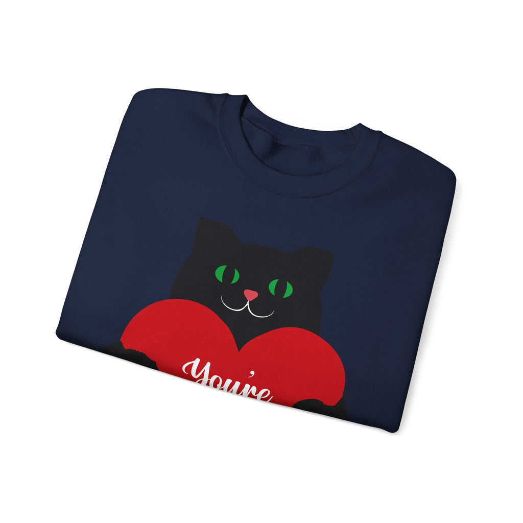 Cat Valentine Sweatshirt - "You're Purrfect" Heart Graphic