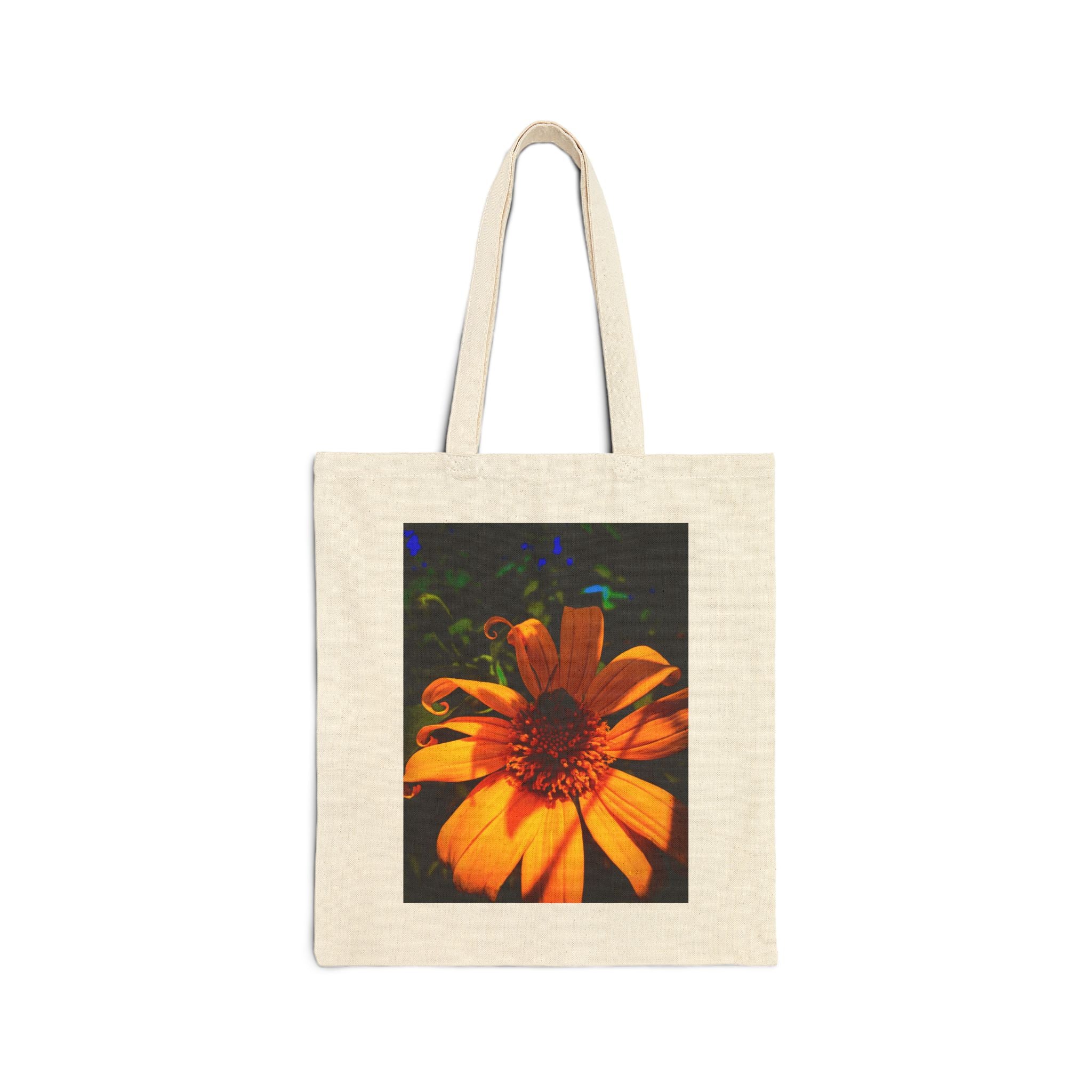 Tote Bag — Vibrant Orange Daisy Floral Canvas Tote (Eco-Friendly Beach & Market Bag)