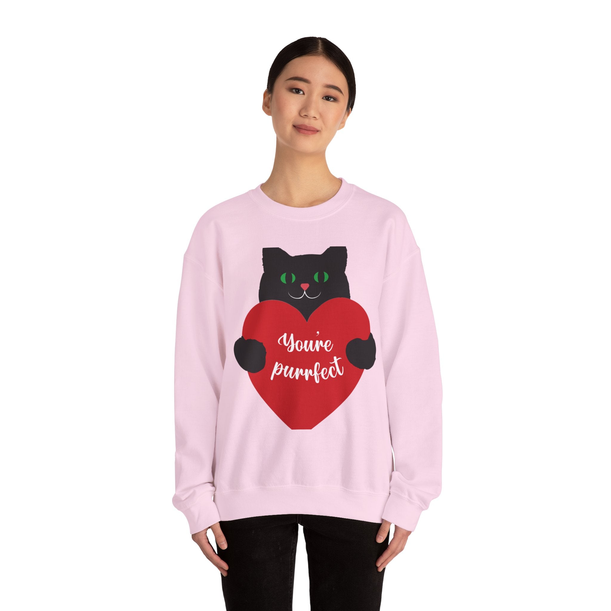 Cat Valentine Sweatshirt - "You're Purrfect" Heart Graphic
