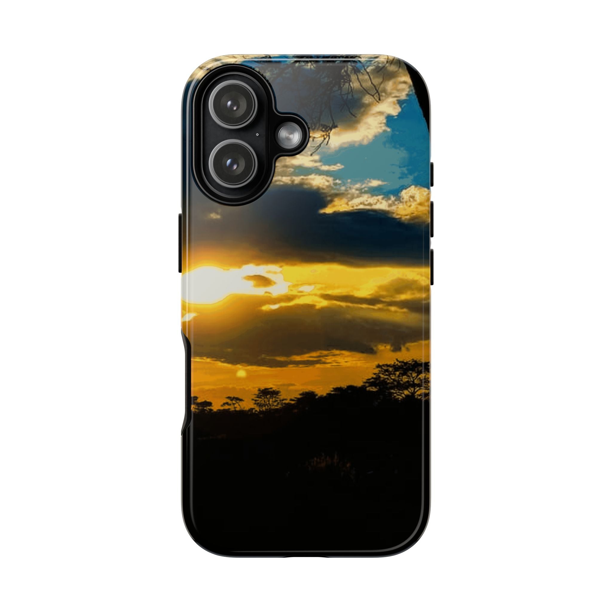 Sunset Sky Tough Phone Case – Durable Protective Phone Cover with Golden Clouds Design