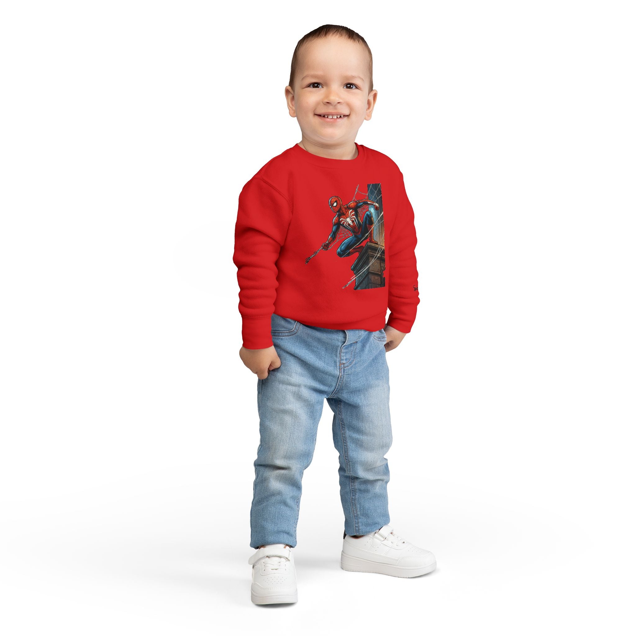 Toddler Sweatshirt — Superhero Web-Swinging Graphic Pullover