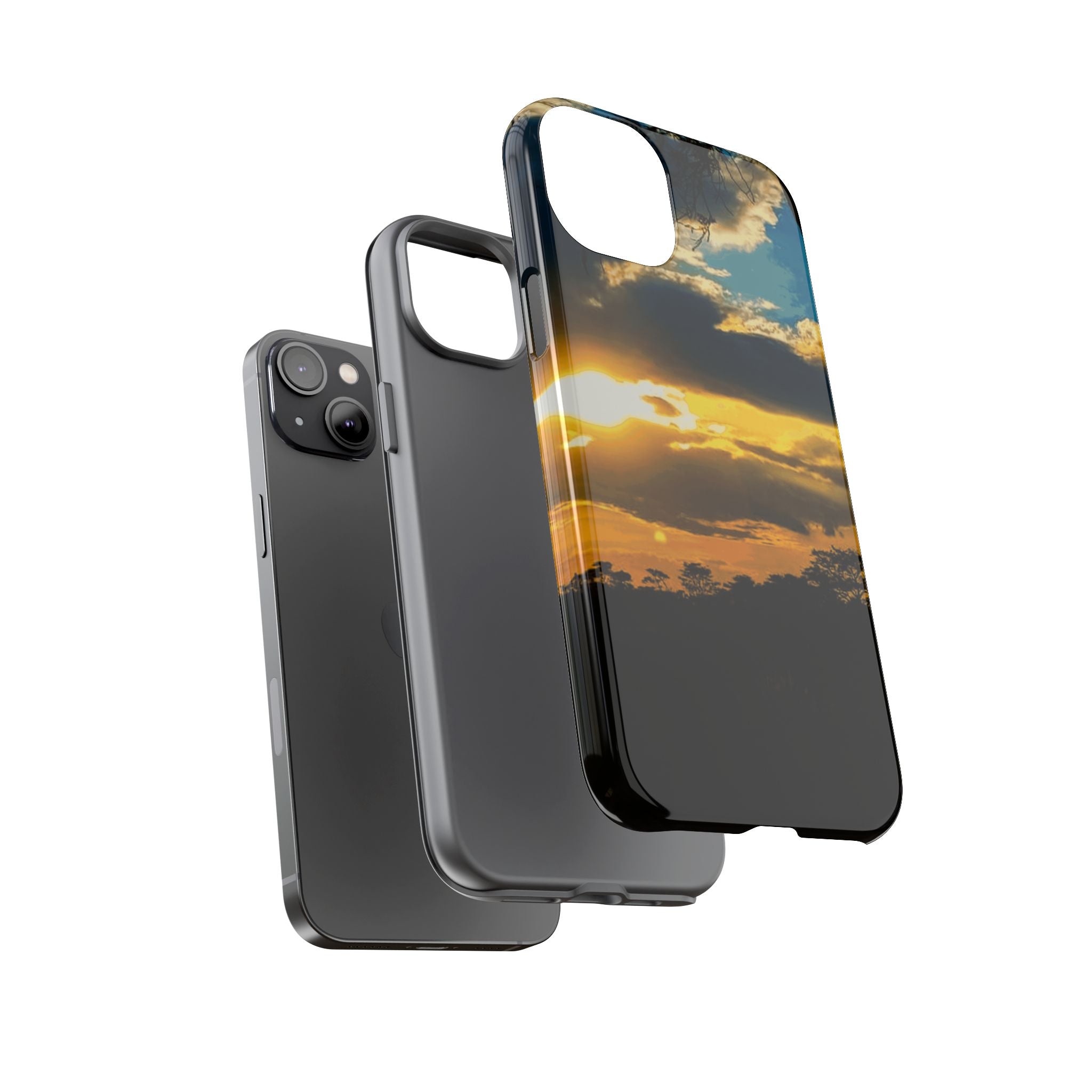 Sunset Sky Tough Phone Case – Durable Protective Phone Cover with Golden Clouds Design