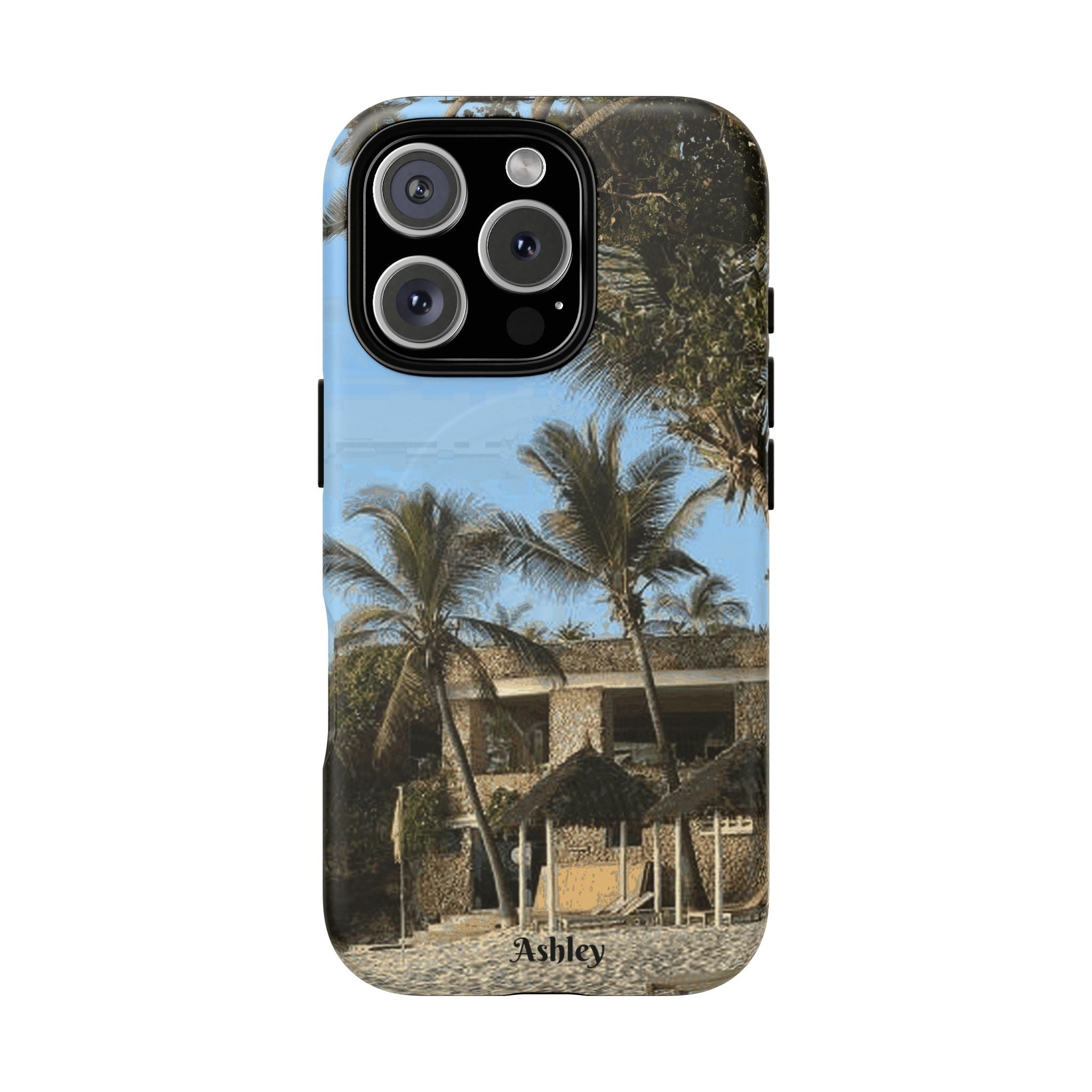 Tropical Palm Beach Magnetic Phone Case — Customizable 'Ashley' Seaside Design
