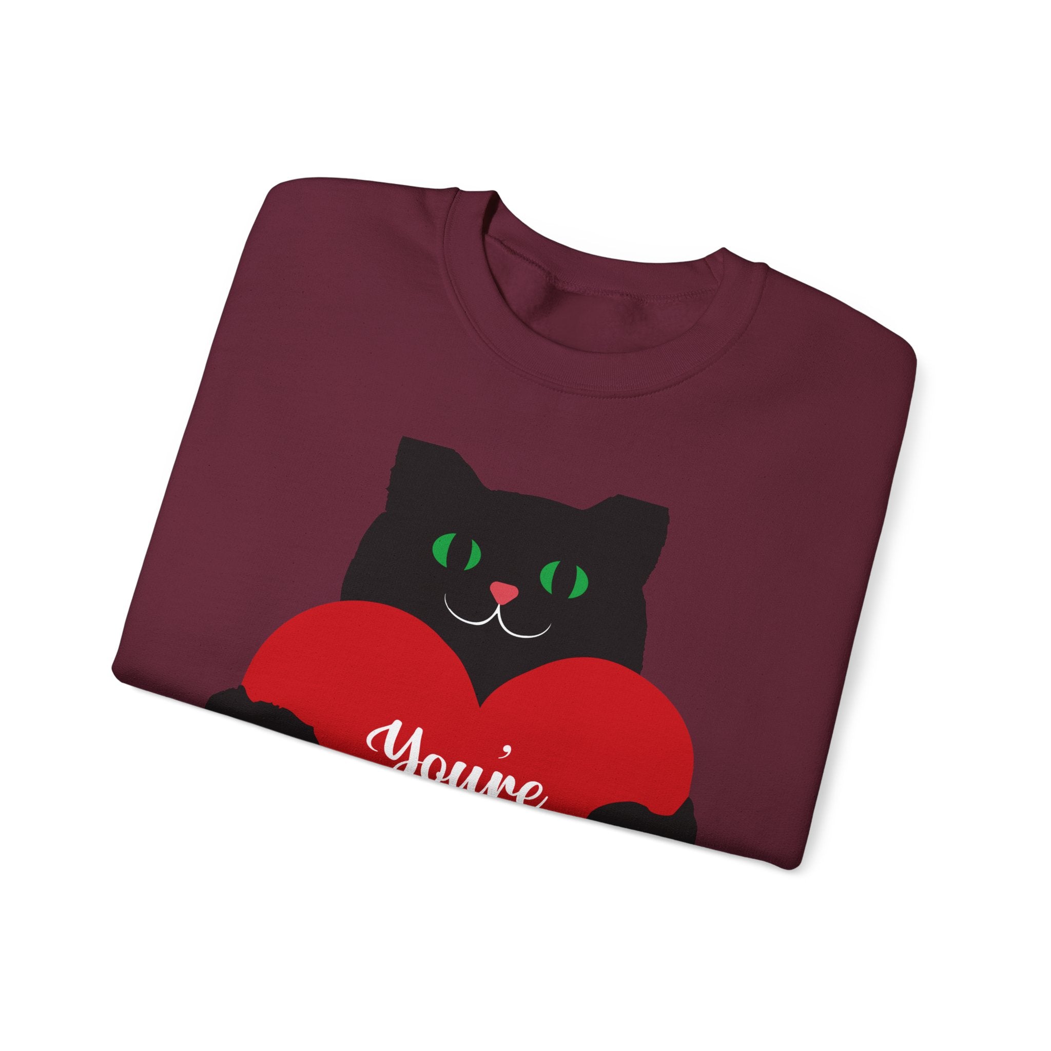Cat Valentine Sweatshirt - "You're Purrfect" Heart Graphic