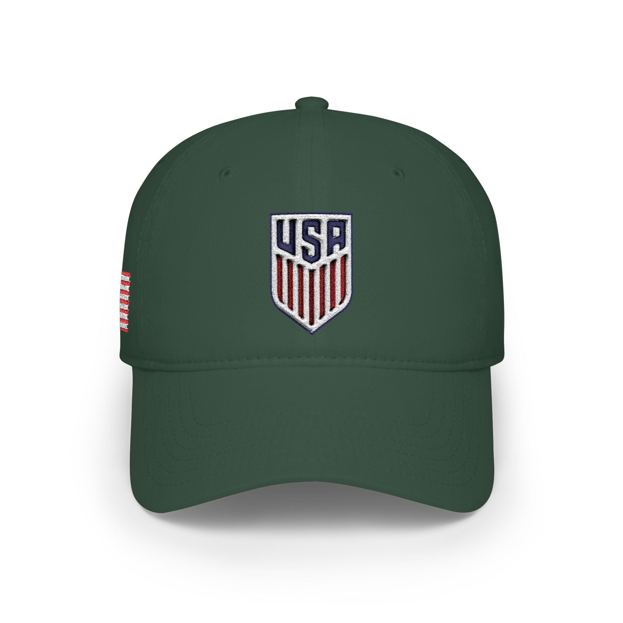 USA Shield Low Profile Baseball Cap – Patriotic Red Team Hat
