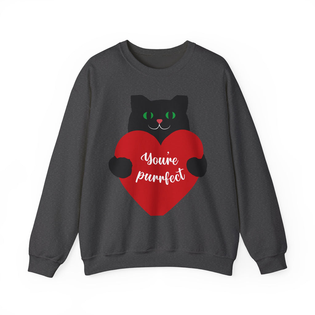 Cat Valentine Sweatshirt - "You're Purrfect" Heart Graphic
