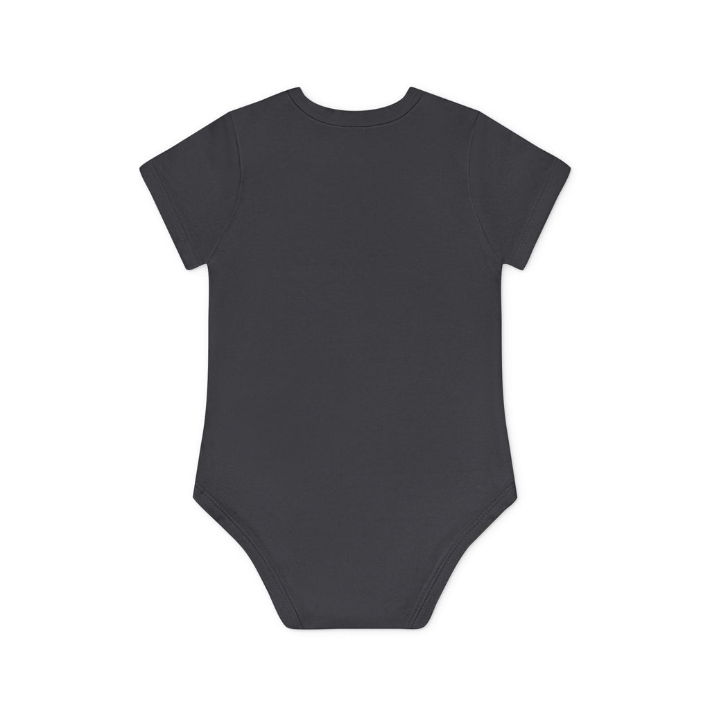 Baby Bodysuit — Black Cat Holding Heart "You're Purrfect" (Organic Short Sleeve)