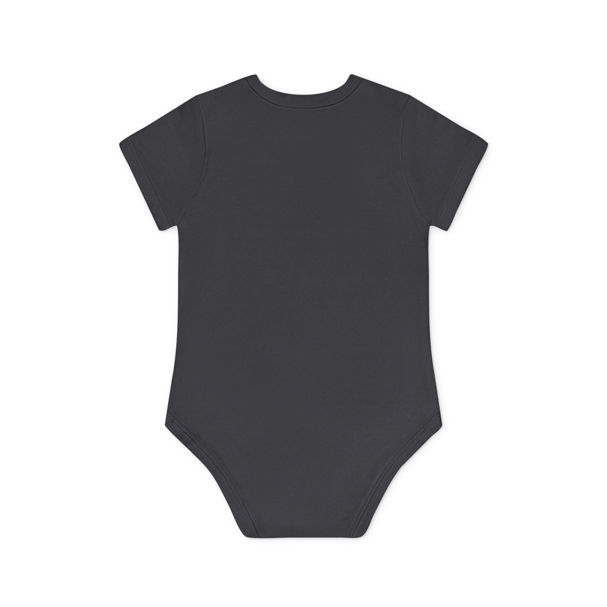 Baby Bodysuit — Black Cat Holding Heart "You're Purrfect" (Organic Short Sleeve)