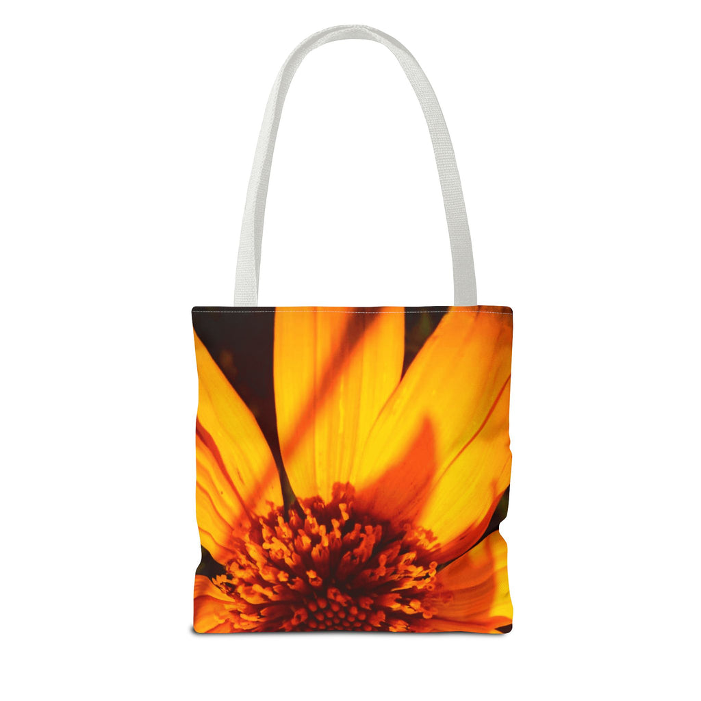 Floral Sunset Tote Bag — Vibrant Orange Daisy All-Over Print