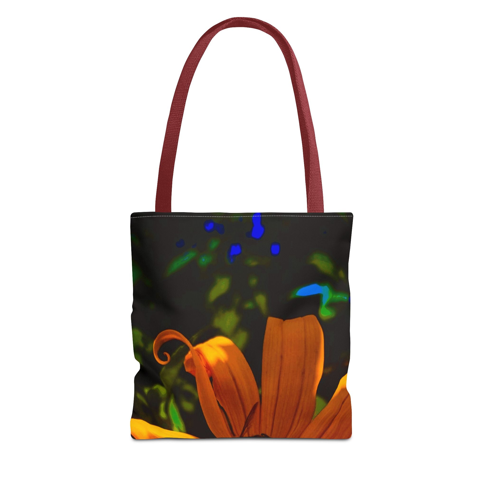 Floral Sunset Tote Bag — Vibrant Orange Daisy All-Over Print
