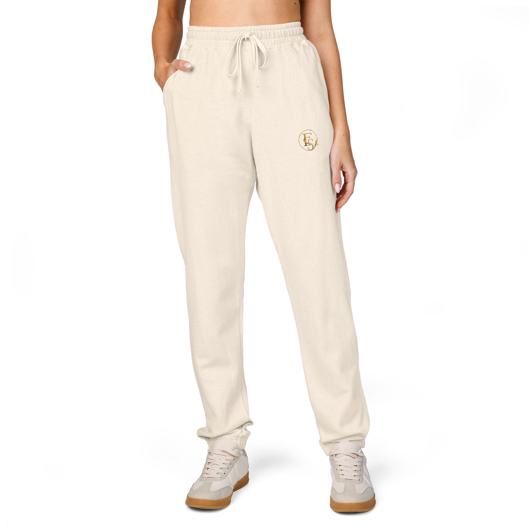 Embroidered Olive Fleece Sweatpants — Cozy Unisex Joggers