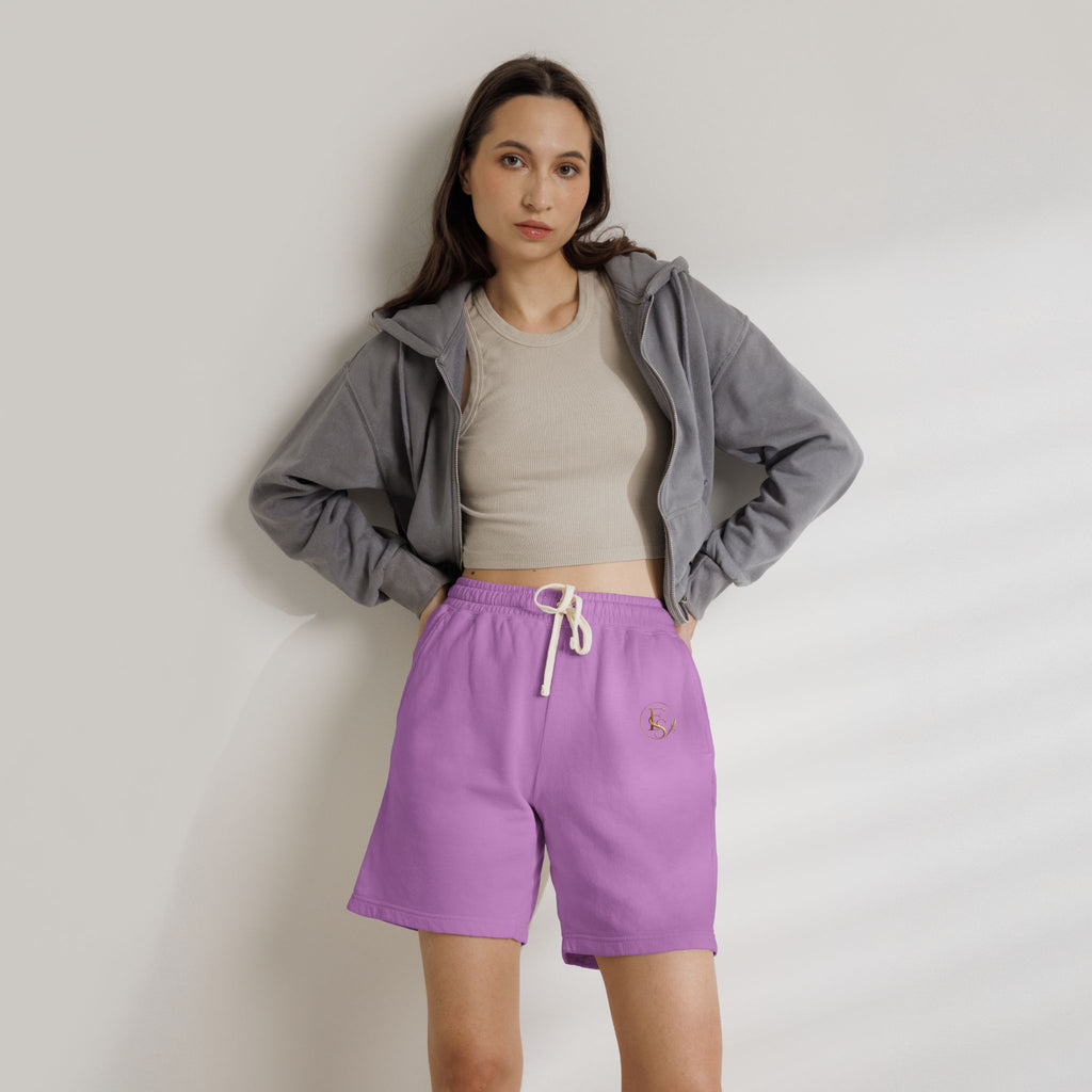 Lightweight Fleece Sweat Shorts — Garment-Dyed Casual Lounge Shorts