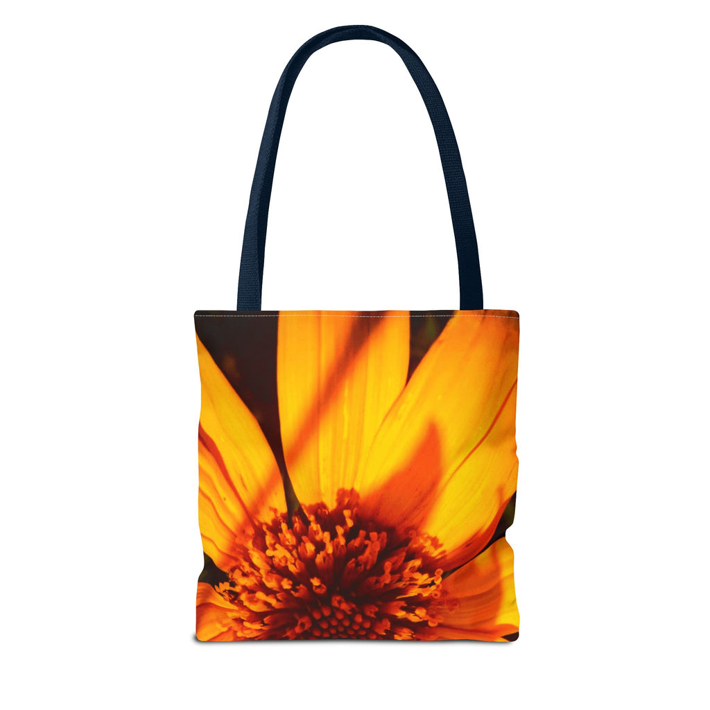 Floral Sunset Tote Bag — Vibrant Orange Daisy All-Over Print