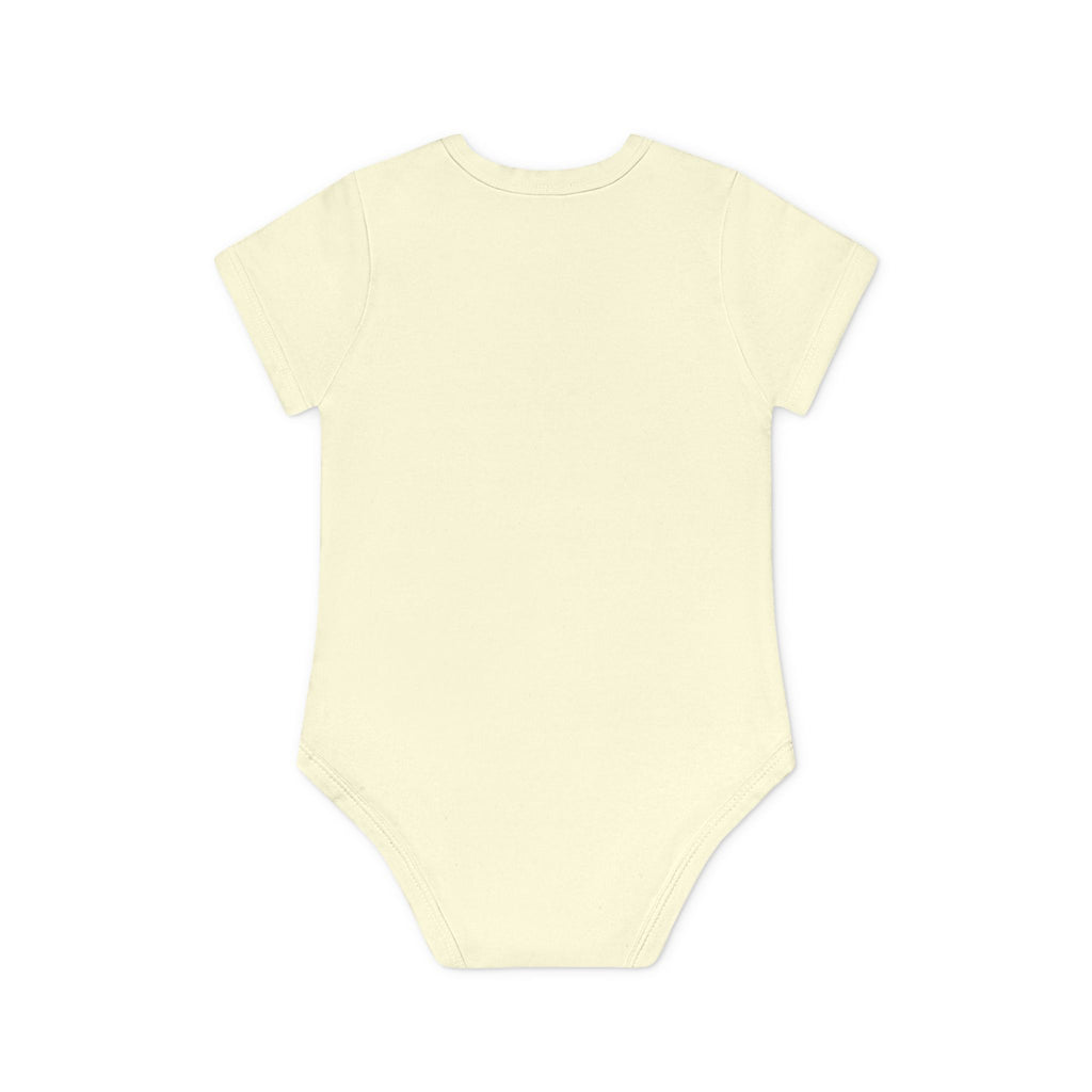 Baby Bodysuit — Black Cat Holding Heart "You're Purrfect" (Organic Short Sleeve)
