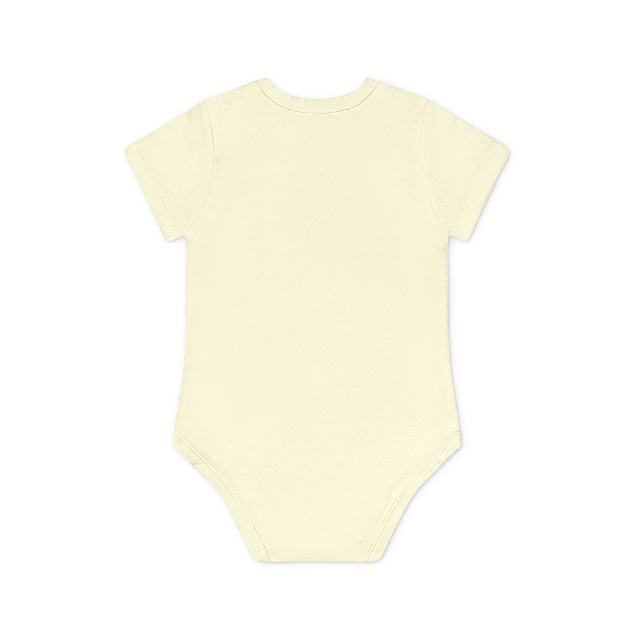 Baby Bodysuit — Black Cat Holding Heart "You're Purrfect" (Organic Short Sleeve)