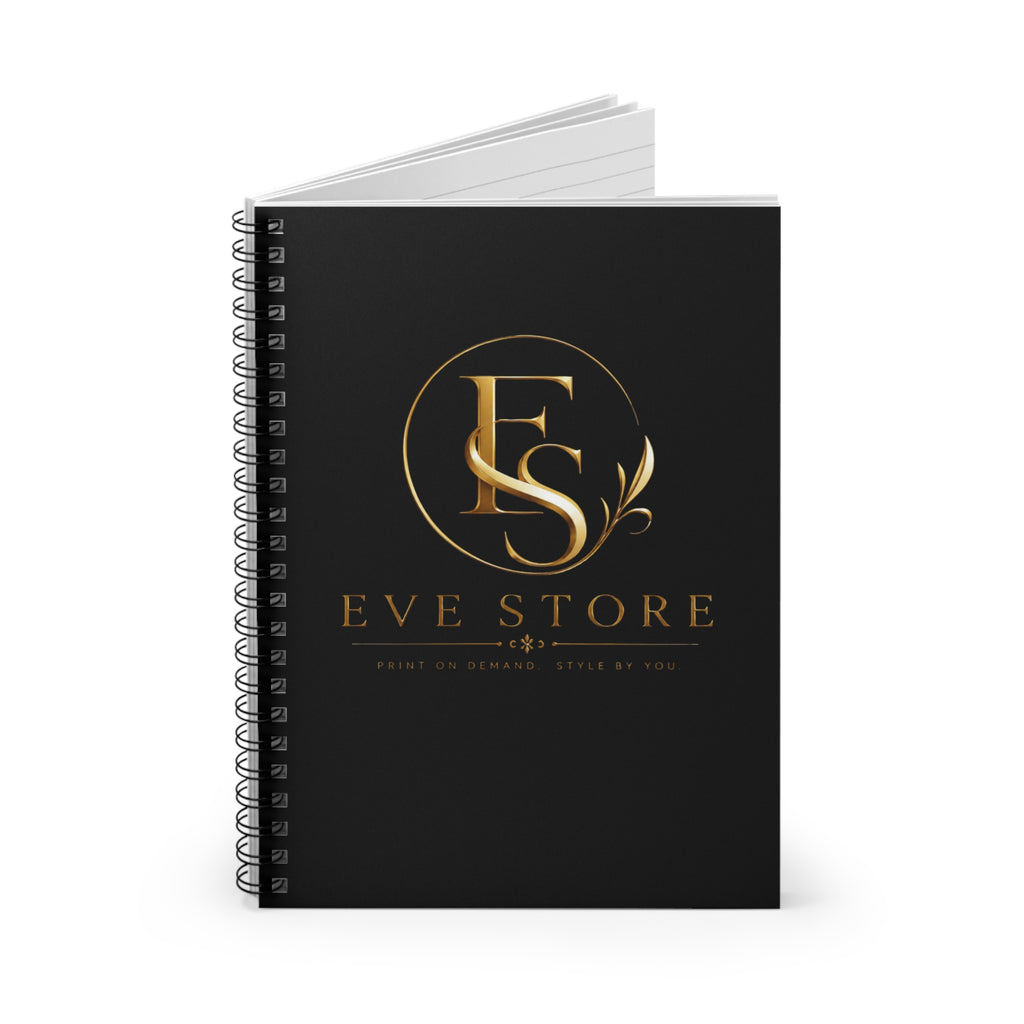 Elegant Gold Monogram Spiral Notebook — 'Eve Store' Ruled Journal