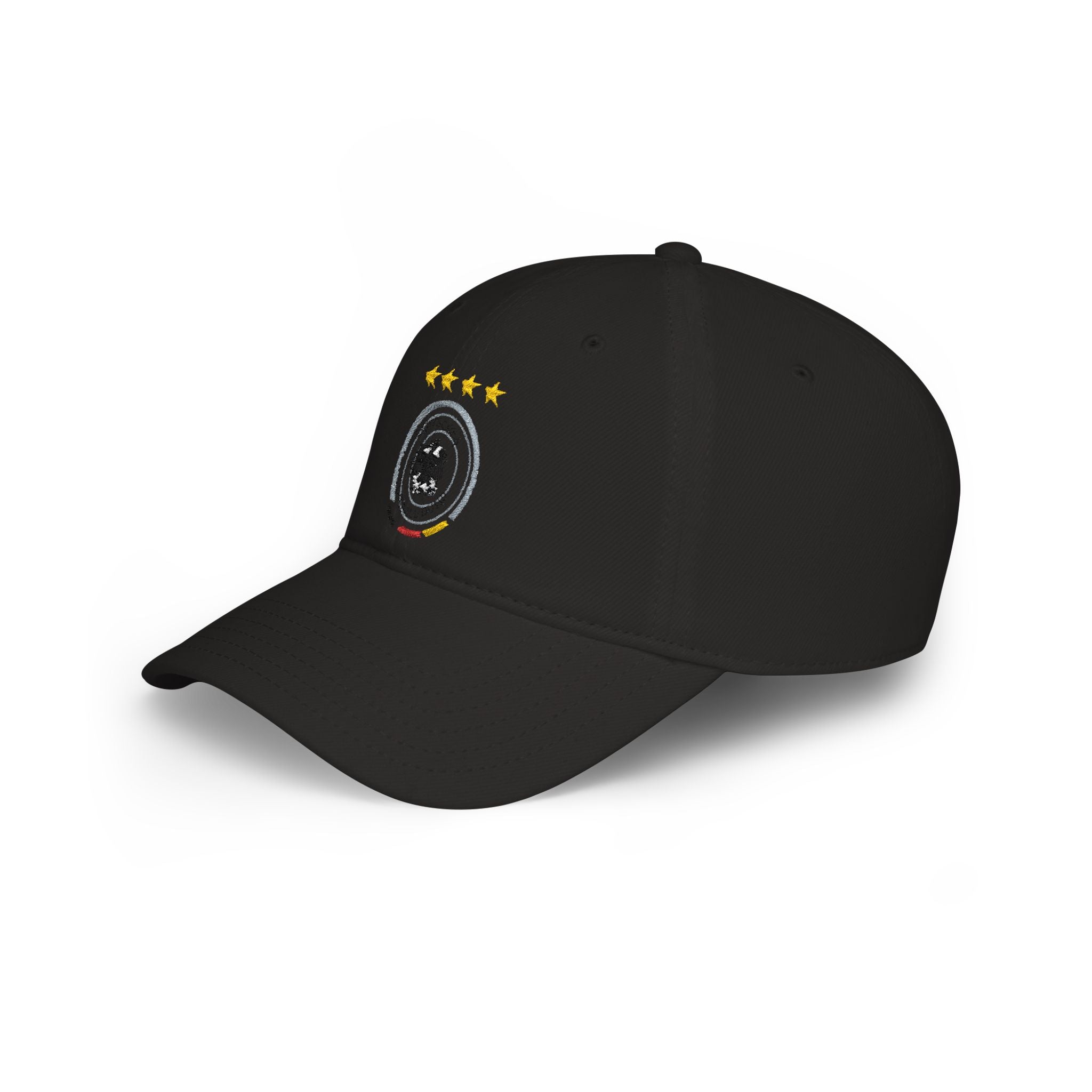 Germany Crest Football Cap — Red Low Profile Hat with Eagle Emblem & Stars