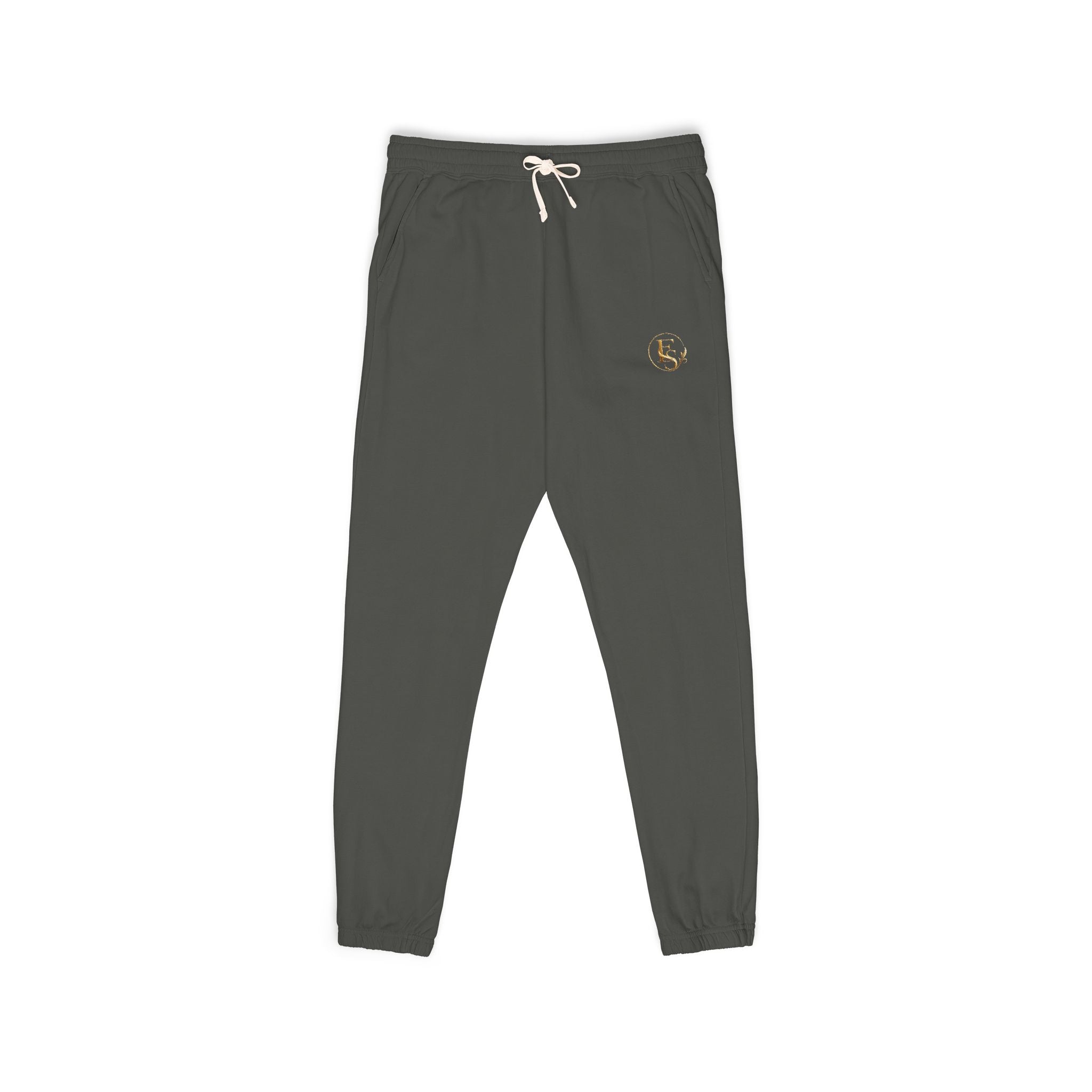 Embroidered Olive Fleece Sweatpants — Cozy Unisex Joggers