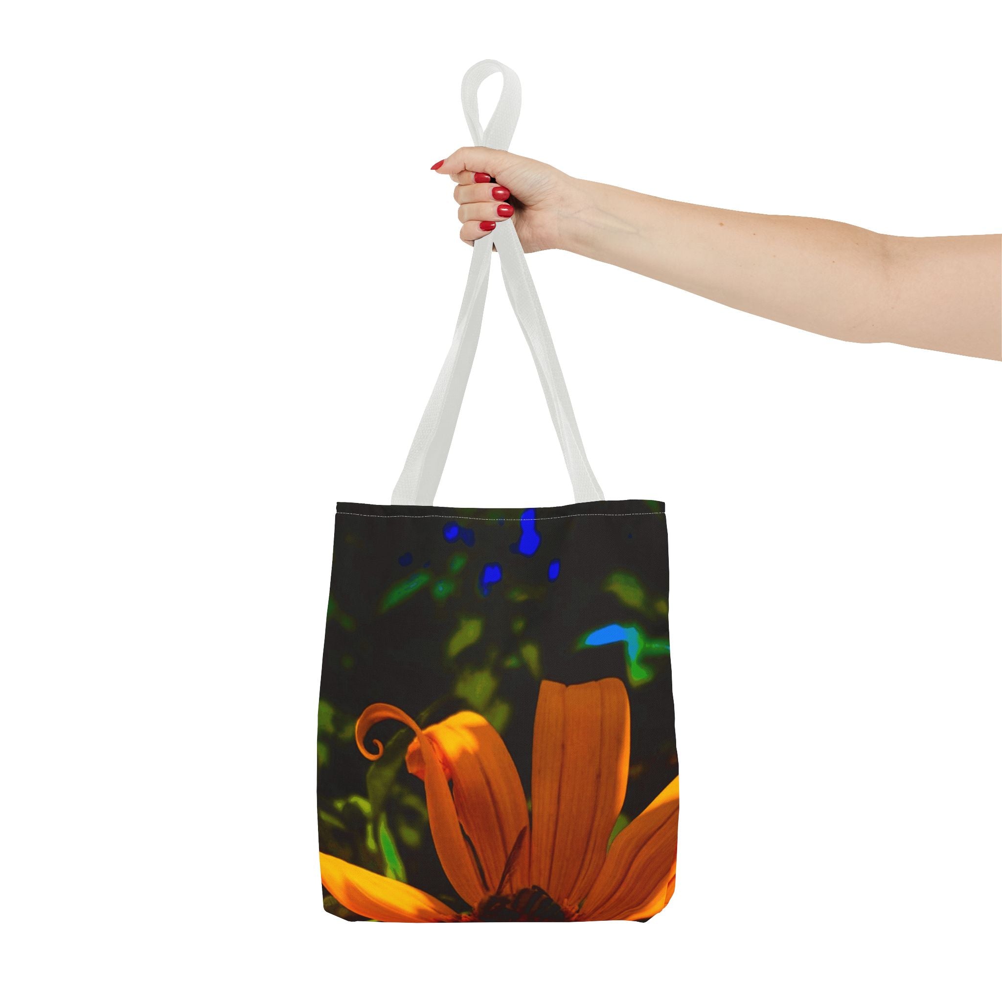 Floral Sunset Tote Bag — Vibrant Orange Daisy All-Over Print