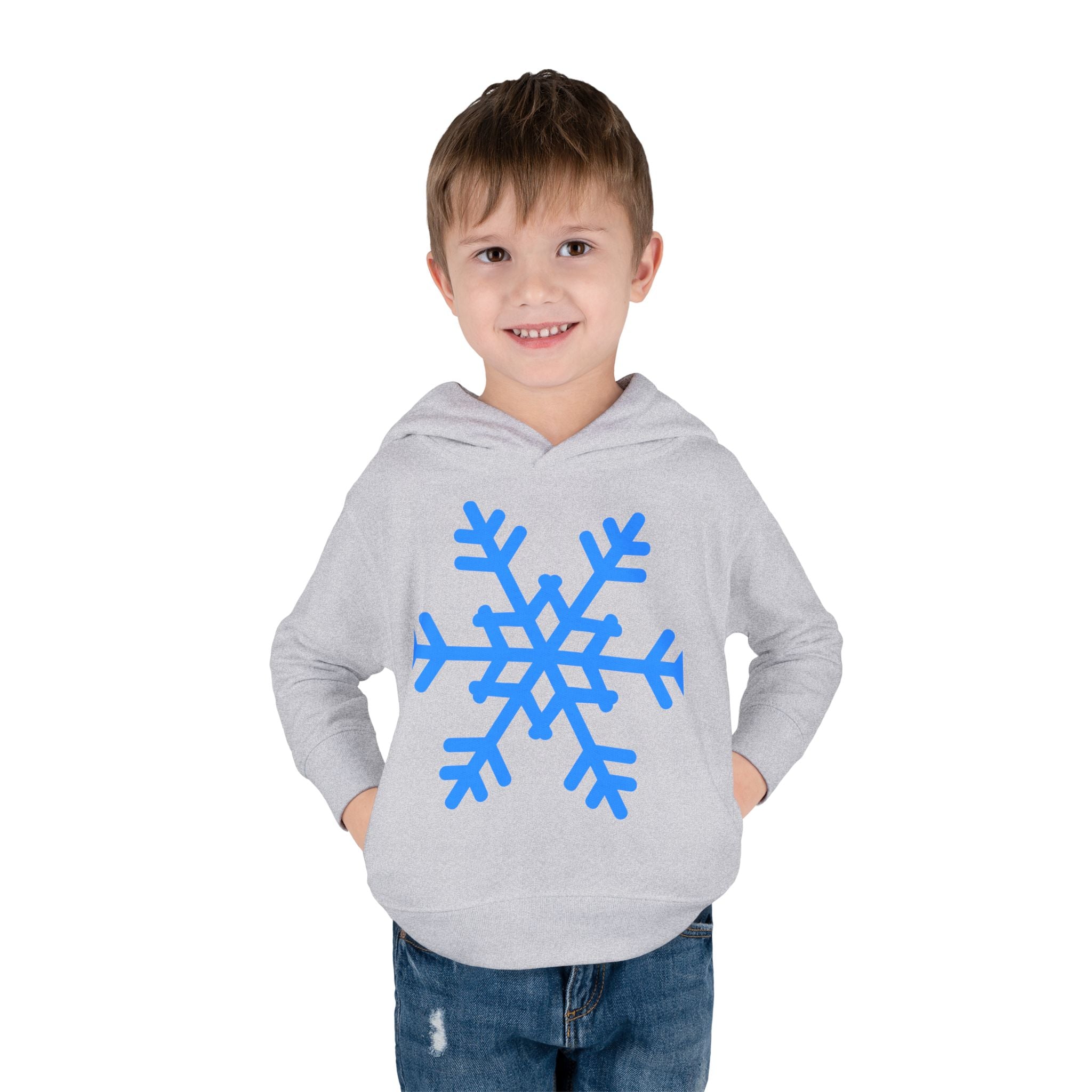 Toddler Snowflake Hoodie – Blue Winter Pullover for Kids