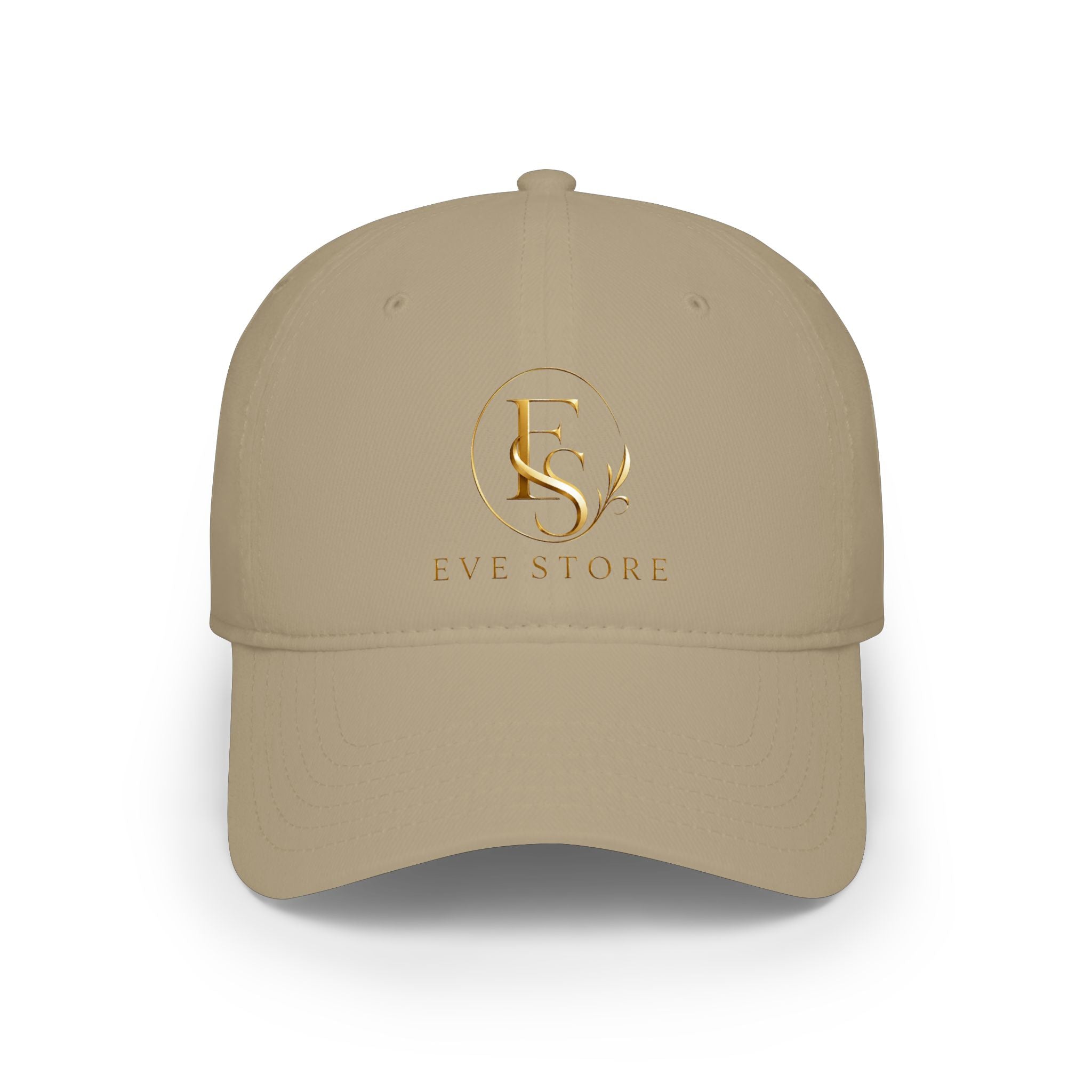 Embroidered Gold 'ES' Logo Baseball Cap