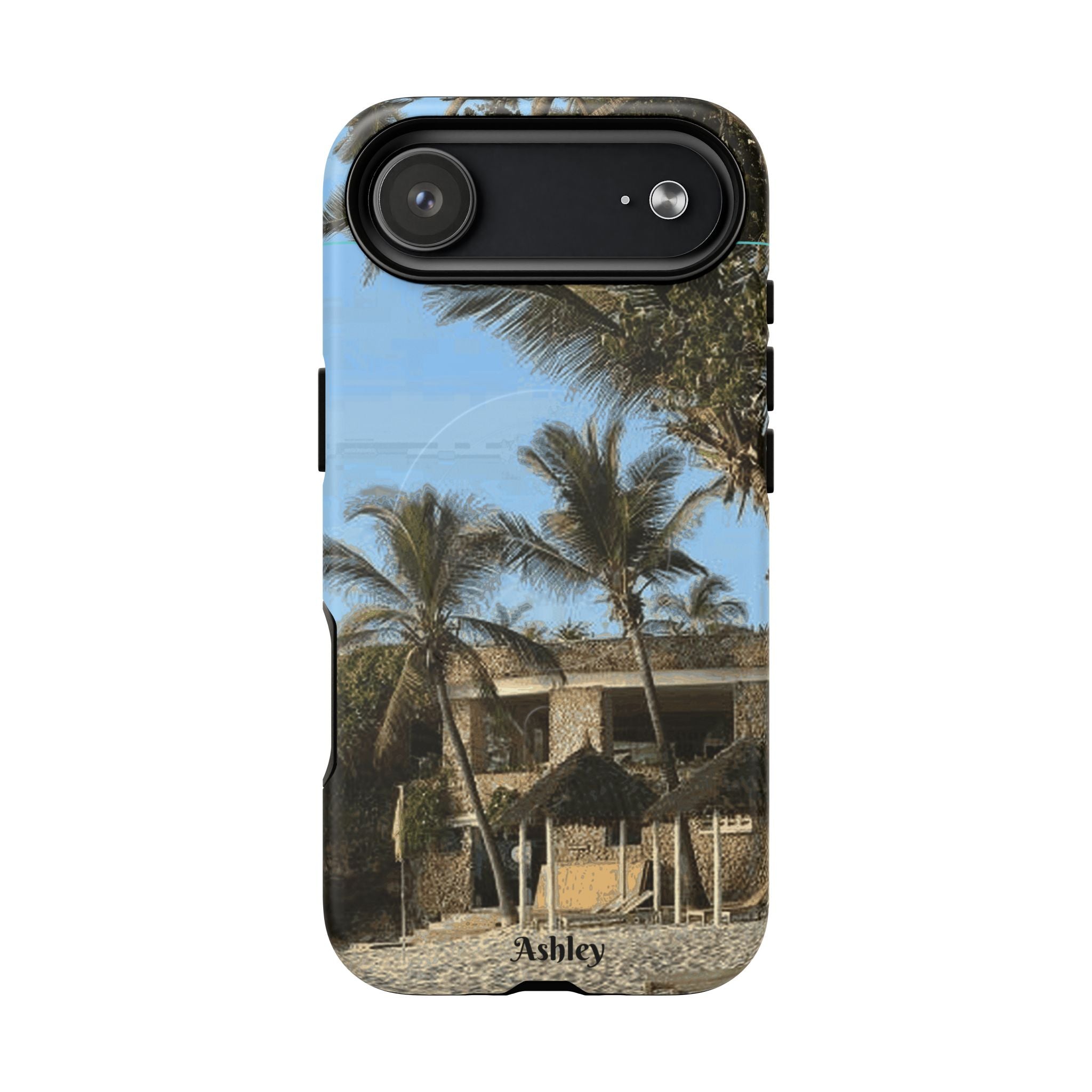 Tropical Palm Beach Magnetic Phone Case — Customizable 'Ashley' Seaside Design