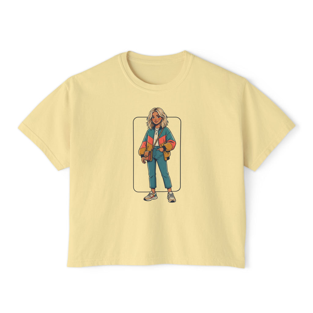 Boxy Tee — Retro Street Style Girl Graphic Shirt