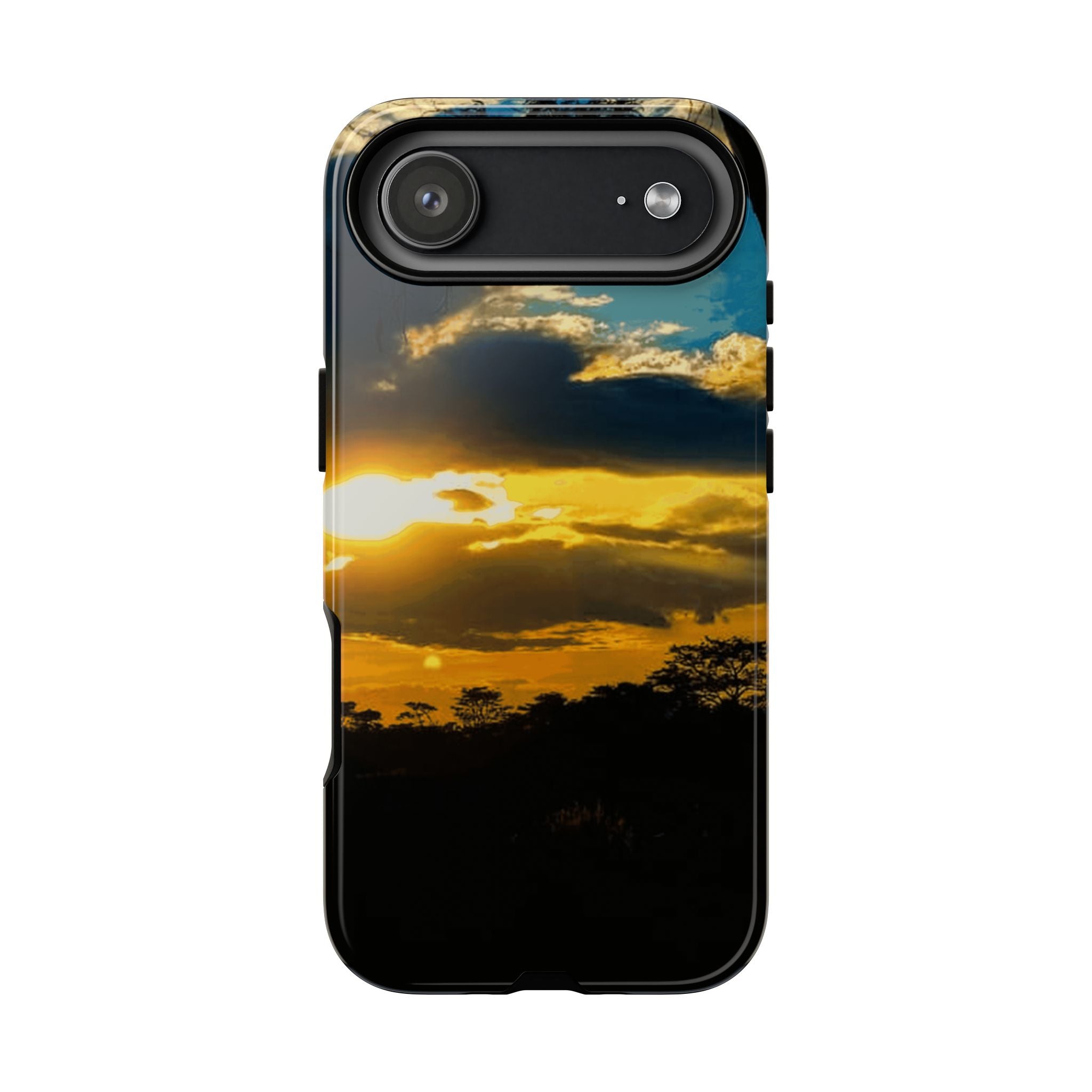 Sunset Sky Tough Phone Case – Durable Protective Phone Cover with Golden Clouds Design