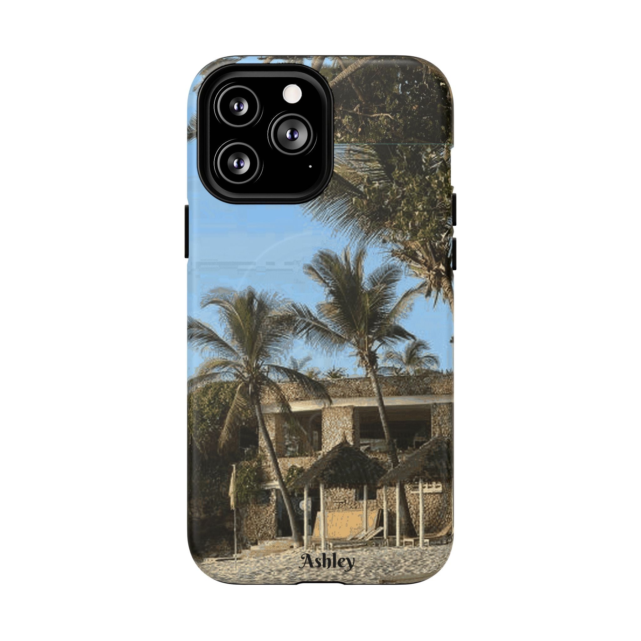Tropical Palm Beach Magnetic Phone Case — Customizable 'Ashley' Seaside Design