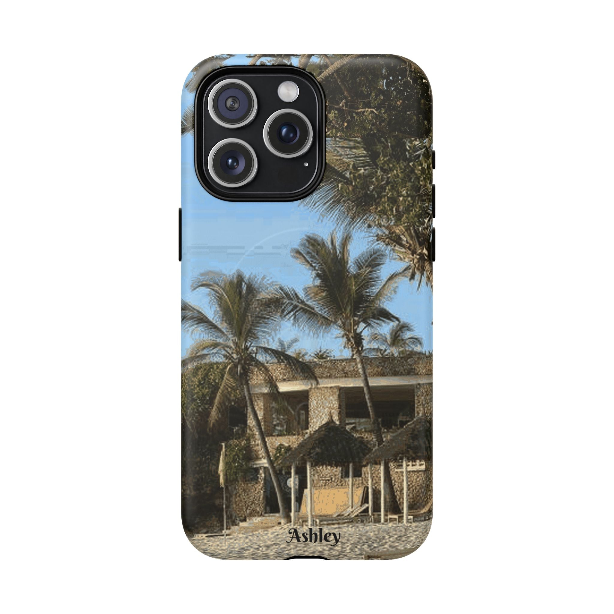 Tropical Palm Beach Magnetic Phone Case — Customizable 'Ashley' Seaside Design