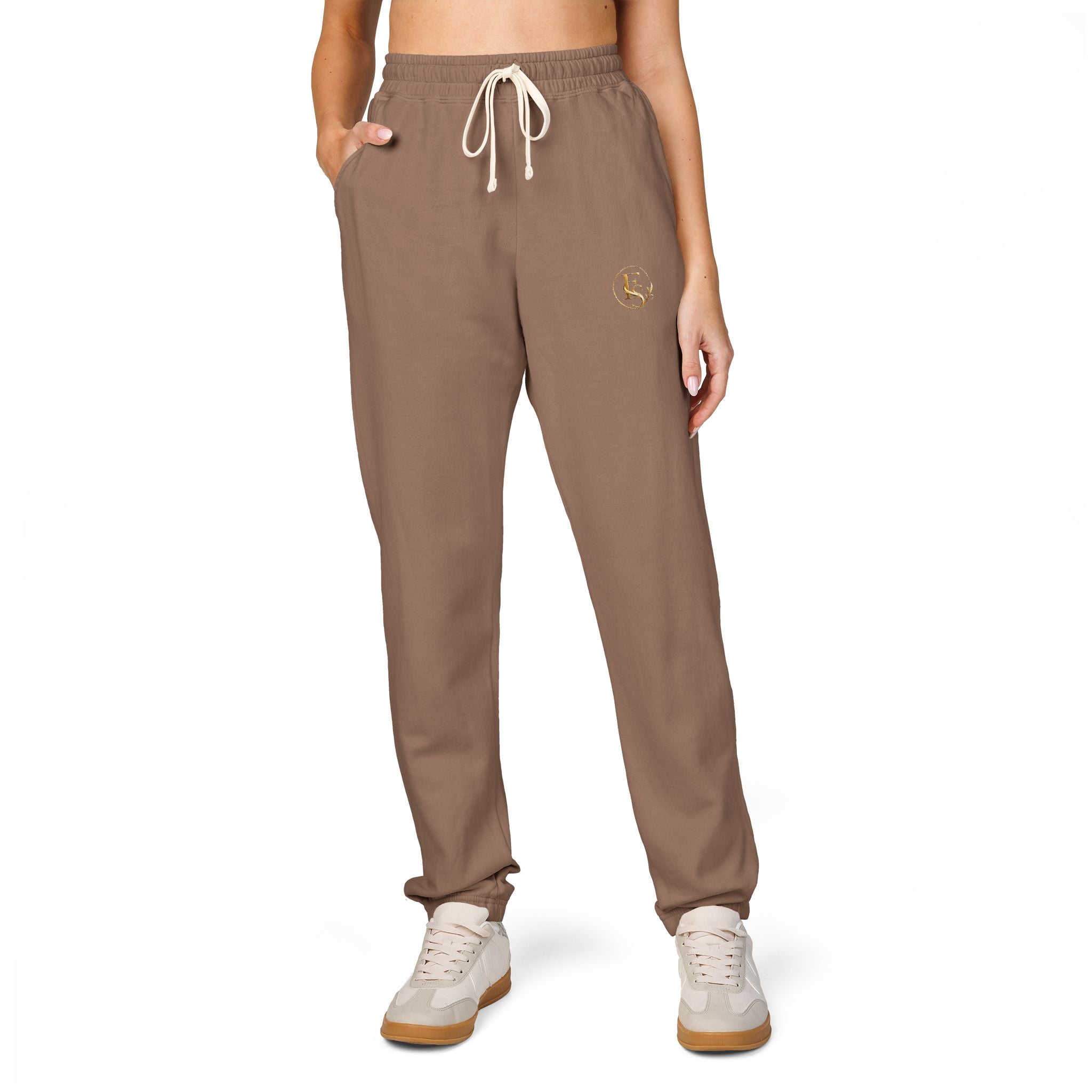 Embroidered Olive Fleece Sweatpants — Cozy Unisex Joggers