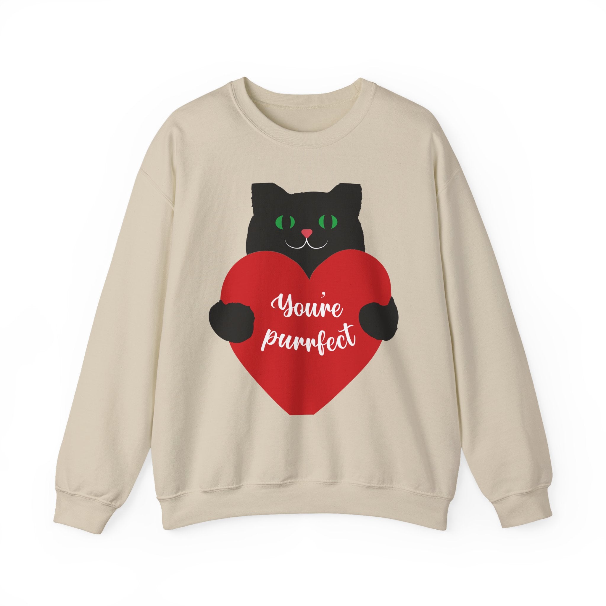 Cat Valentine Sweatshirt - "You're Purrfect" Heart Graphic