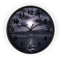 Moonlit Ocean Wall Clock — Moody Nautical Nightscape Clock