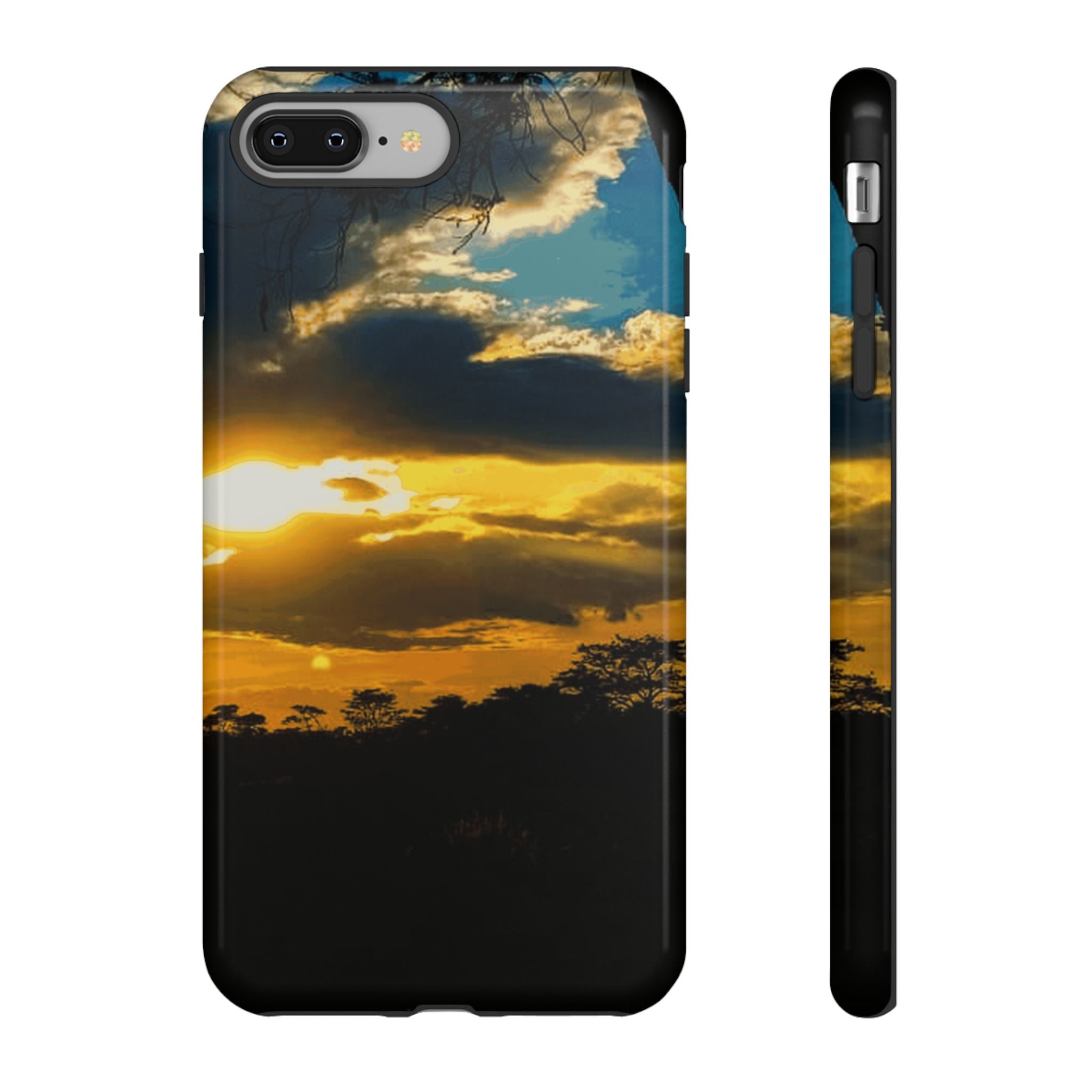 Sunset Sky Tough Phone Case – Durable Protective Phone Cover with Golden Clouds Design