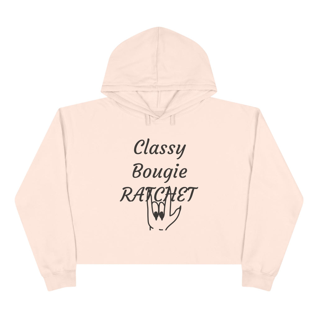 Classy Bougie Ratchet Crop Hoodie —  Feminine Cropped Sweatshirt