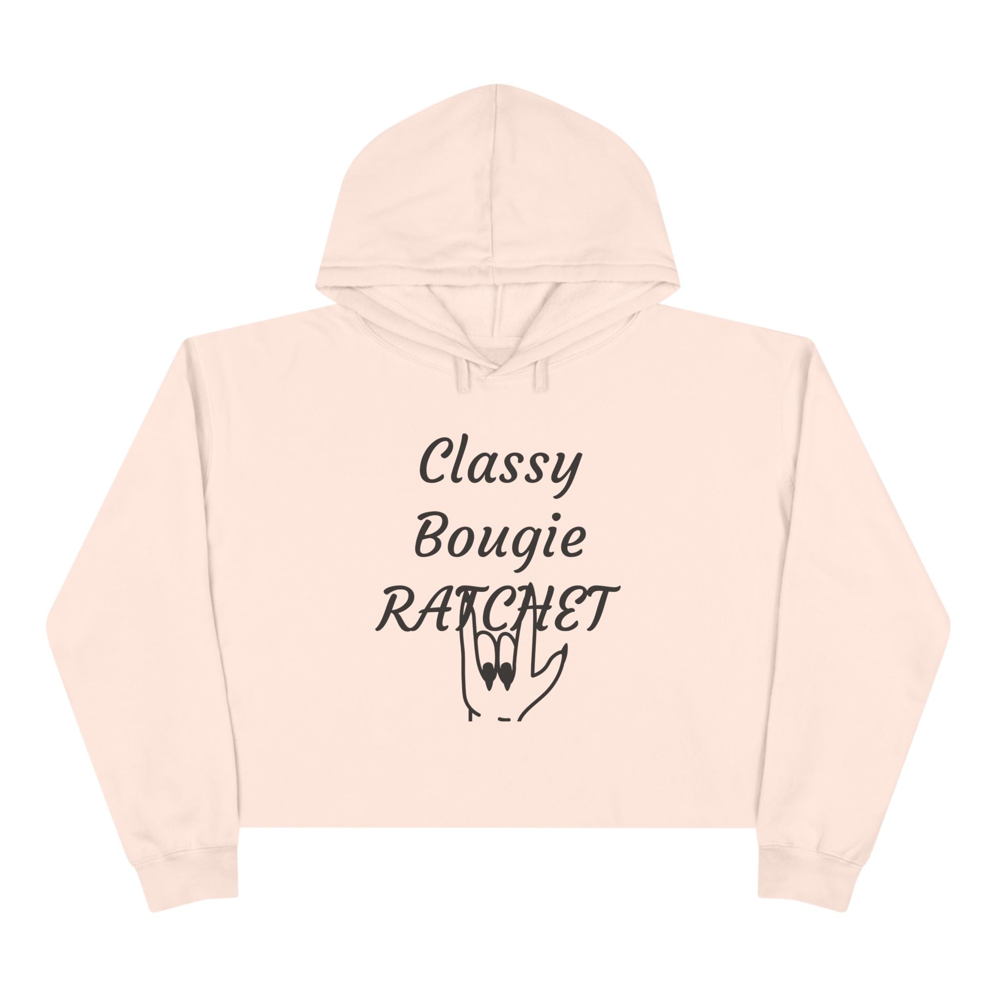 Classy Bougie Ratchet Crop Hoodie —  Feminine Cropped Sweatshirt