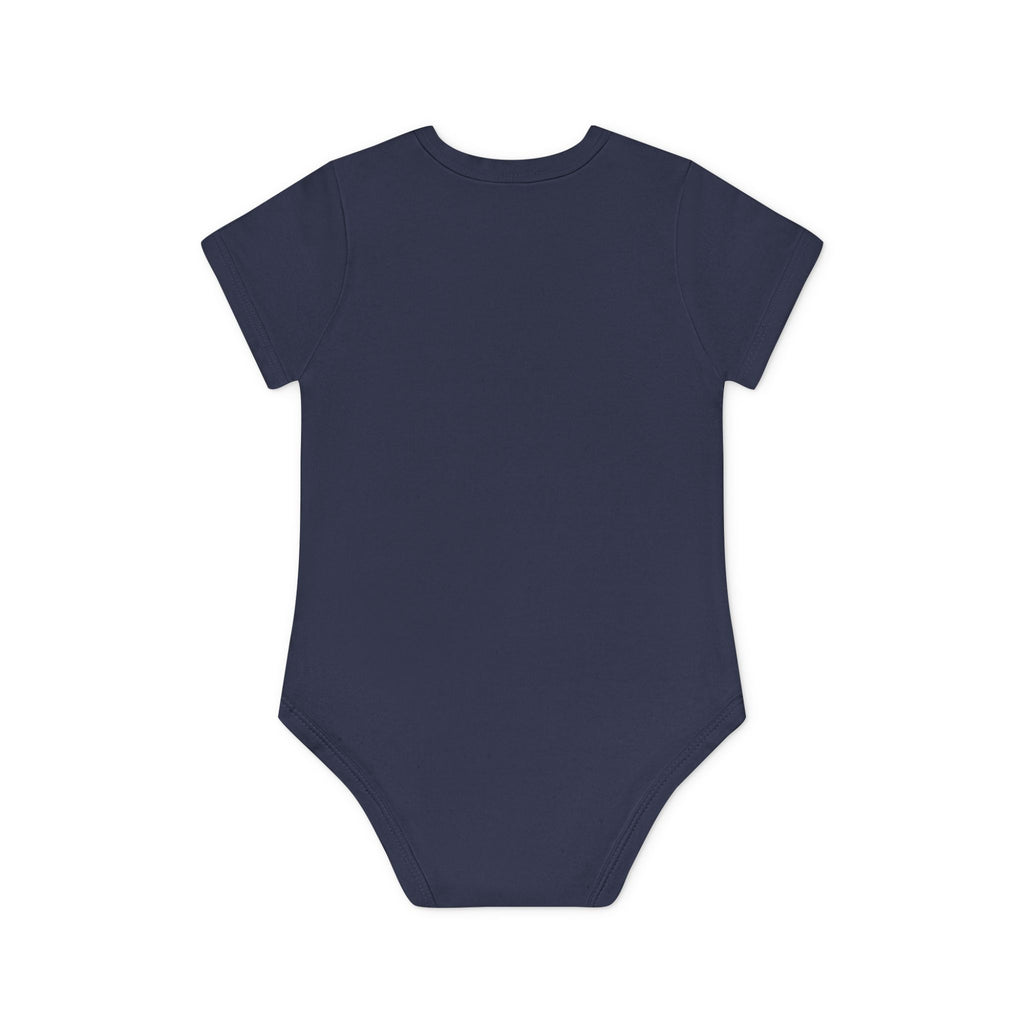 Baby Bodysuit — Black Cat Holding Heart "You're Purrfect" (Organic Short Sleeve)