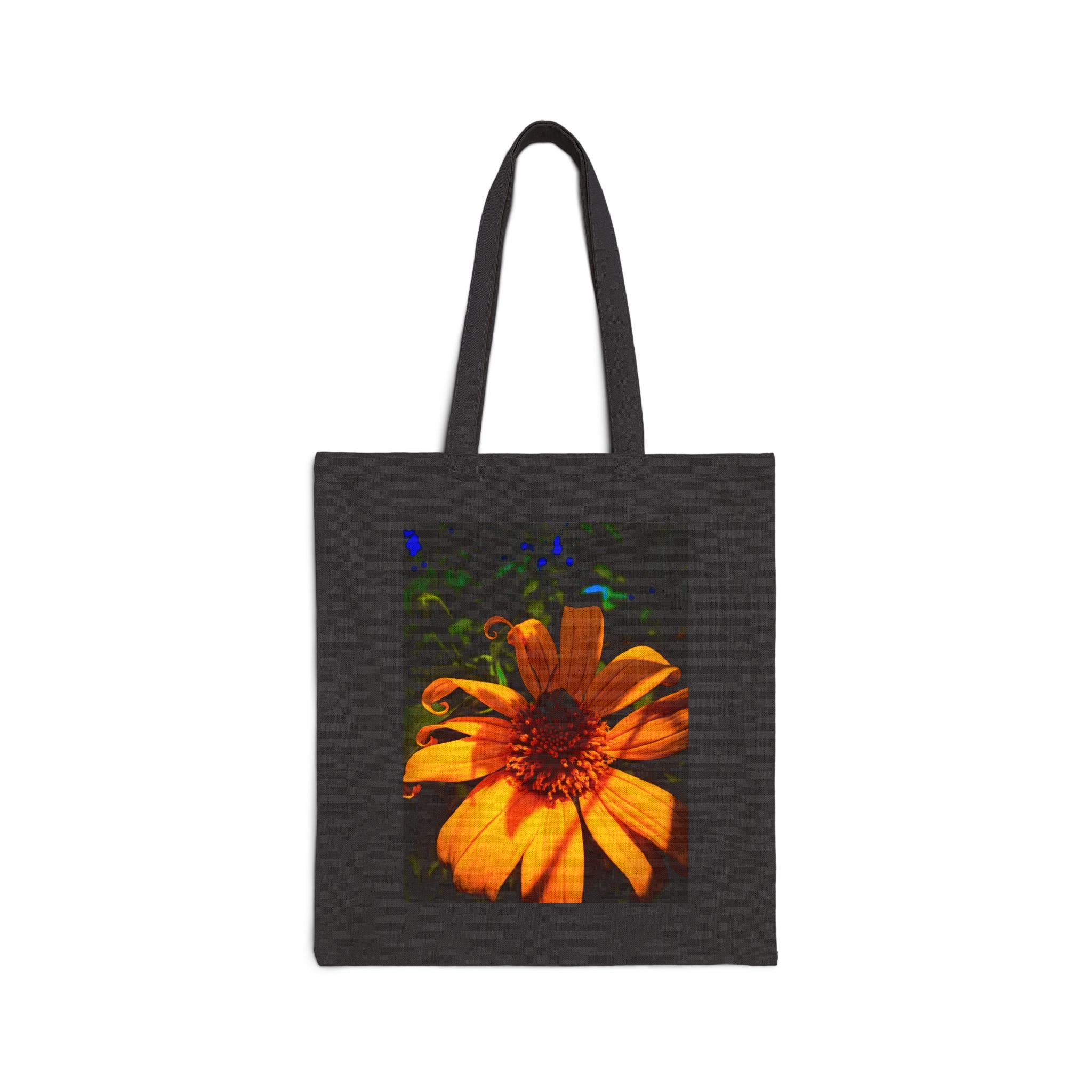 Tote Bag — Vibrant Orange Daisy Floral Canvas Tote (Eco-Friendly Beach & Market Bag)