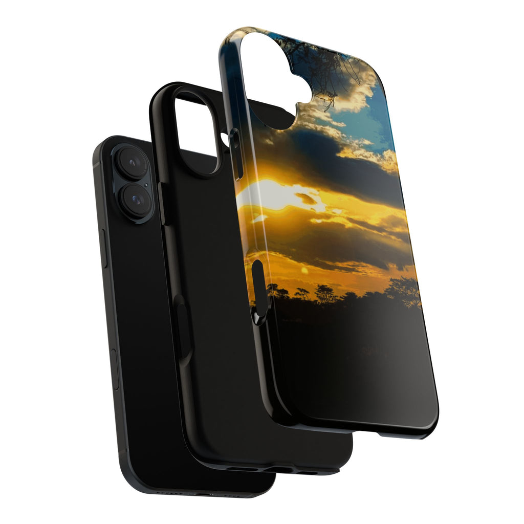Sunset Sky Tough Phone Case – Durable Protective Phone Cover with Golden Clouds Design