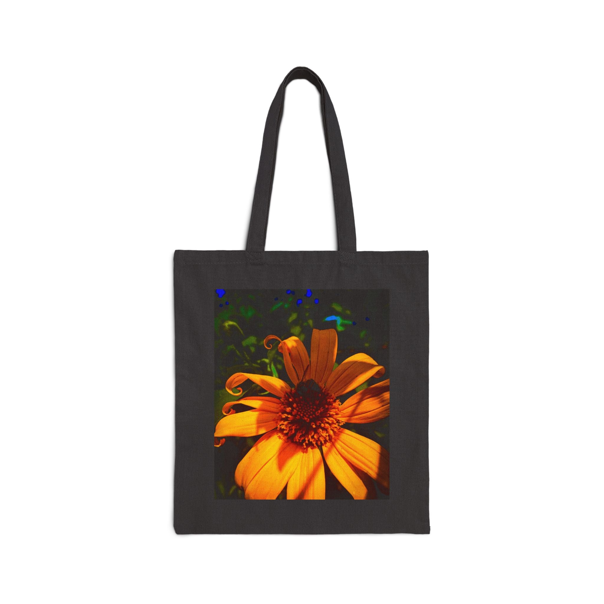 Tote Bag — Vibrant Orange Daisy Floral Canvas Tote (Eco-Friendly Beach & Market Bag)