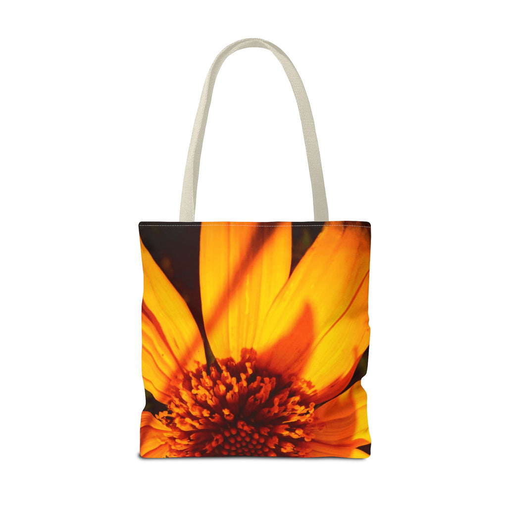 Floral Sunset Tote Bag — Vibrant Orange Daisy All-Over Print