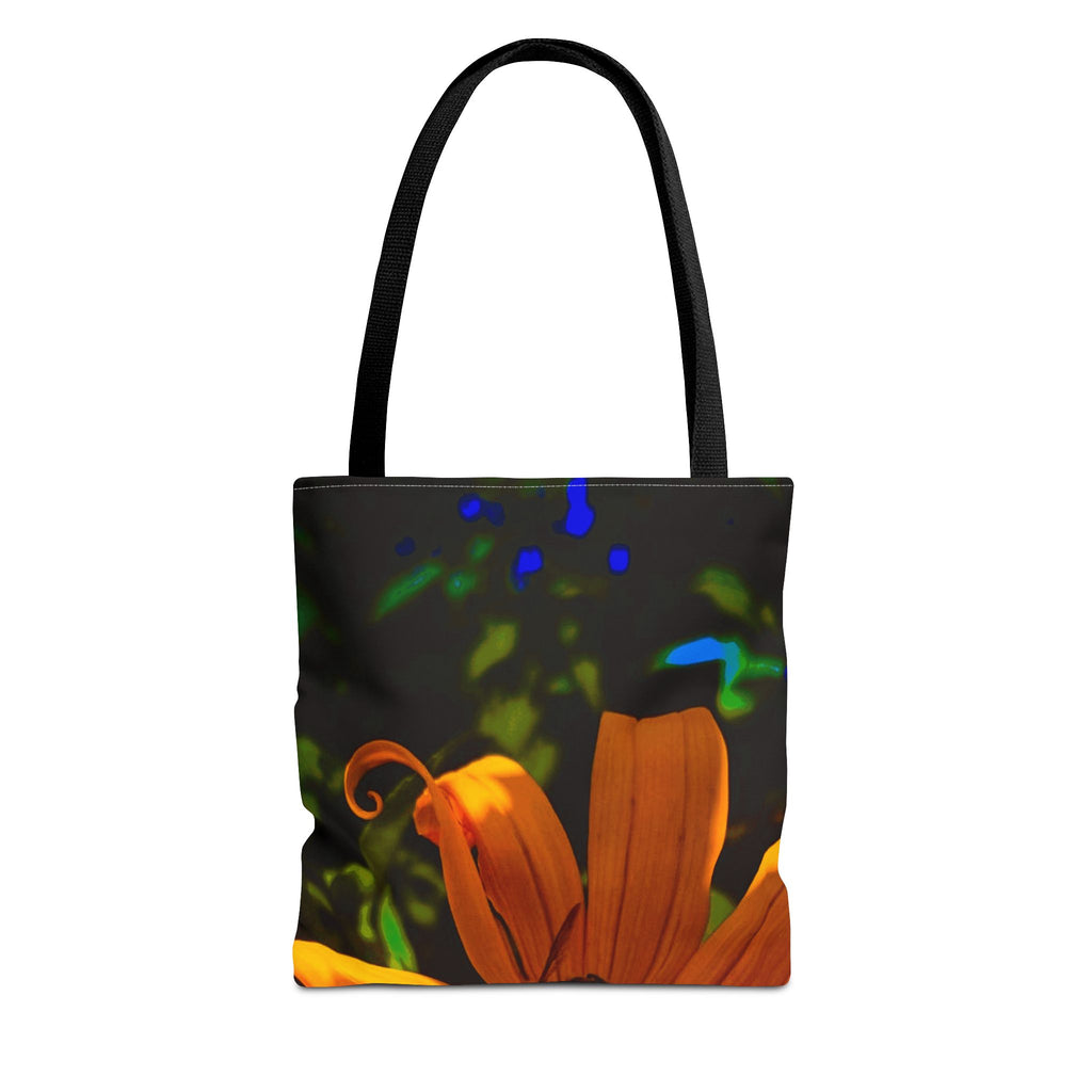 Floral Sunset Tote Bag — Vibrant Orange Daisy All-Over Print