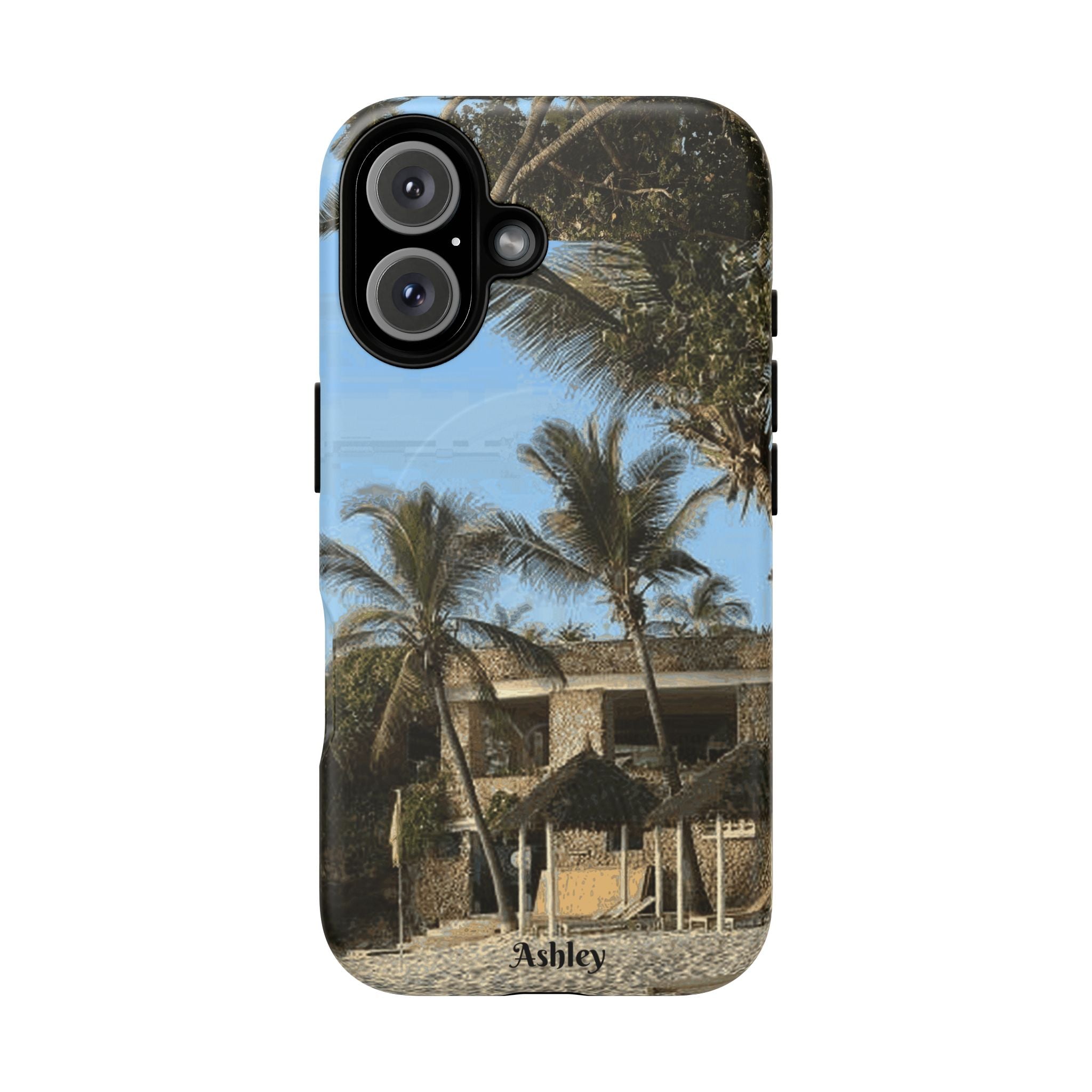 Tropical Palm Beach Magnetic Phone Case — Customizable 'Ashley' Seaside Design