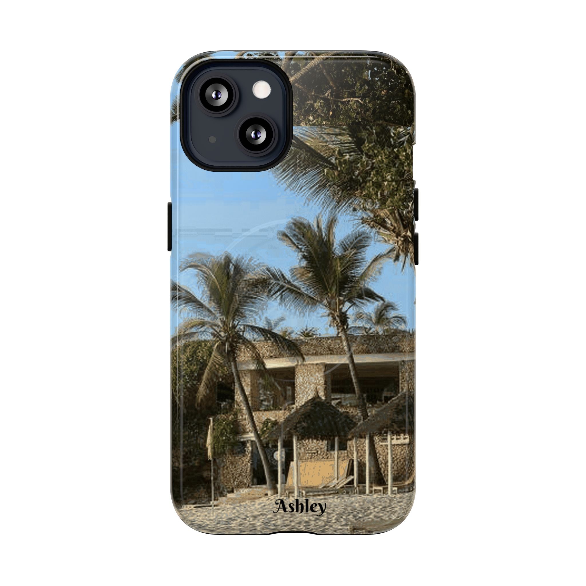 Tropical Palm Beach Magnetic Phone Case — Customizable 'Ashley' Seaside Design